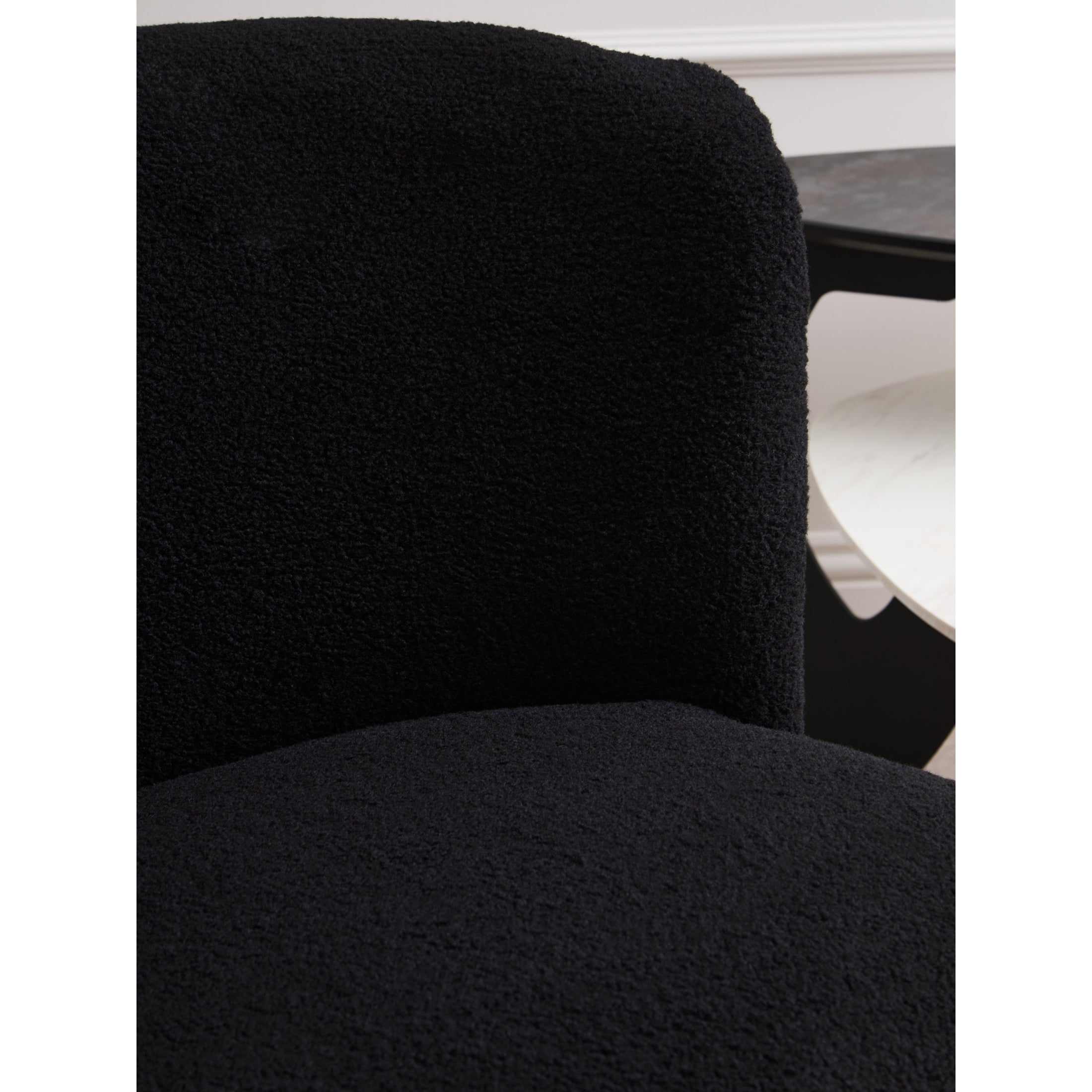 Montrose Black Boucle Effect Armless Lounge Chair  Nicholas John Interiors