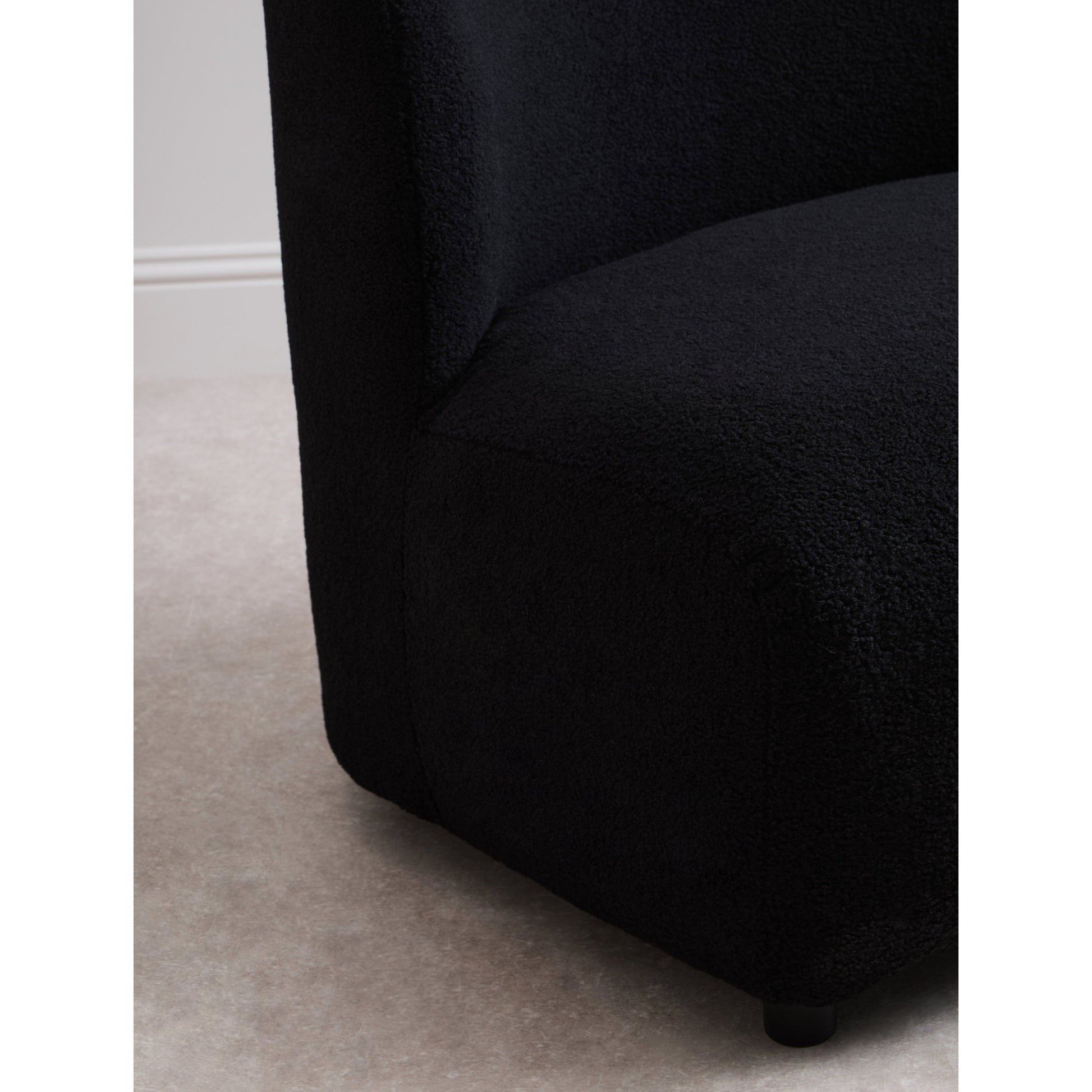 Montrose Black Boucle Effect Armless Lounge Chair  Nicholas John Interiors