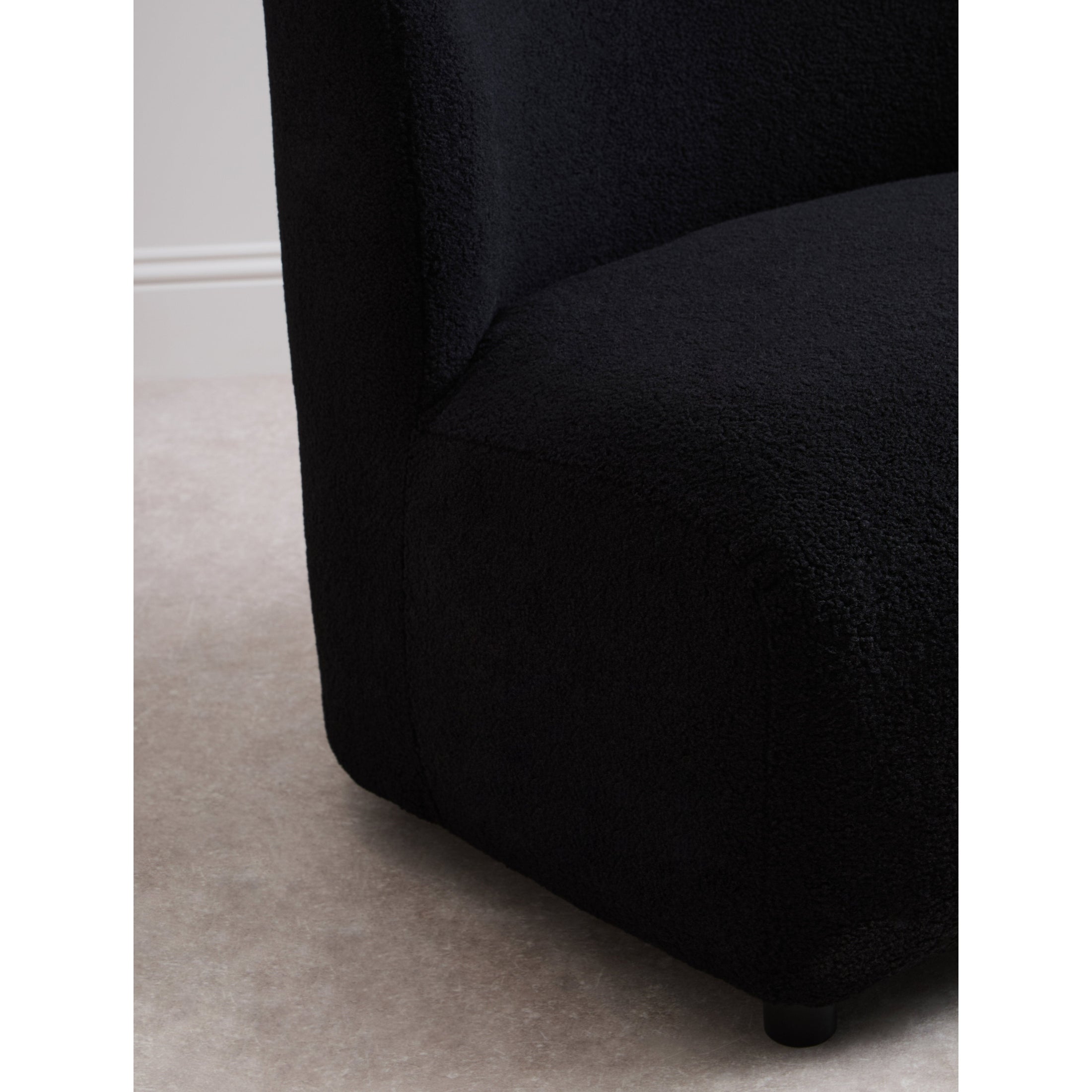 Montrose Black Boucle Effect Armless Lounge Chair  Nicholas John Interiors