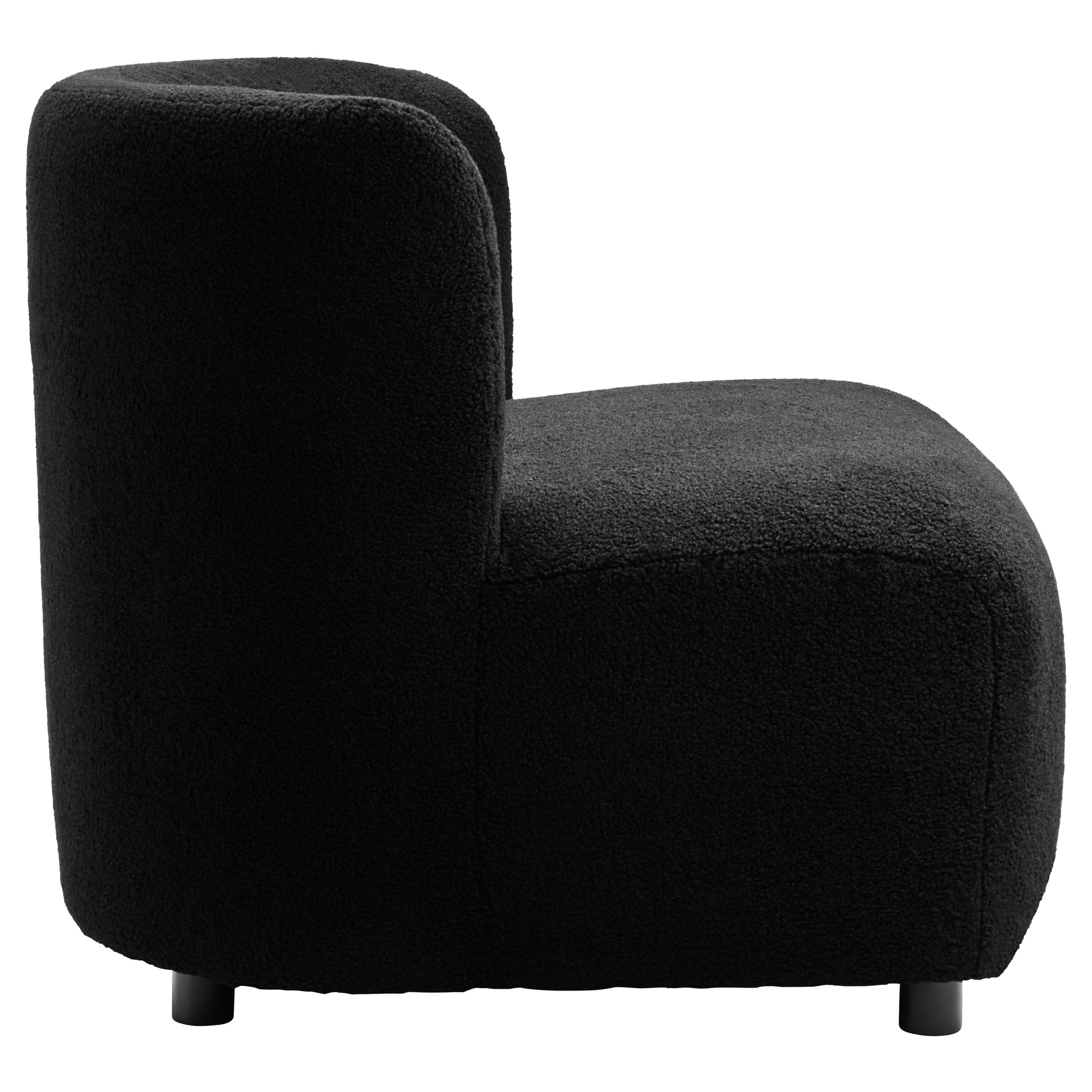 Montrose Black Boucle Effect Armless Lounge Chair  Nicholas John Interiors