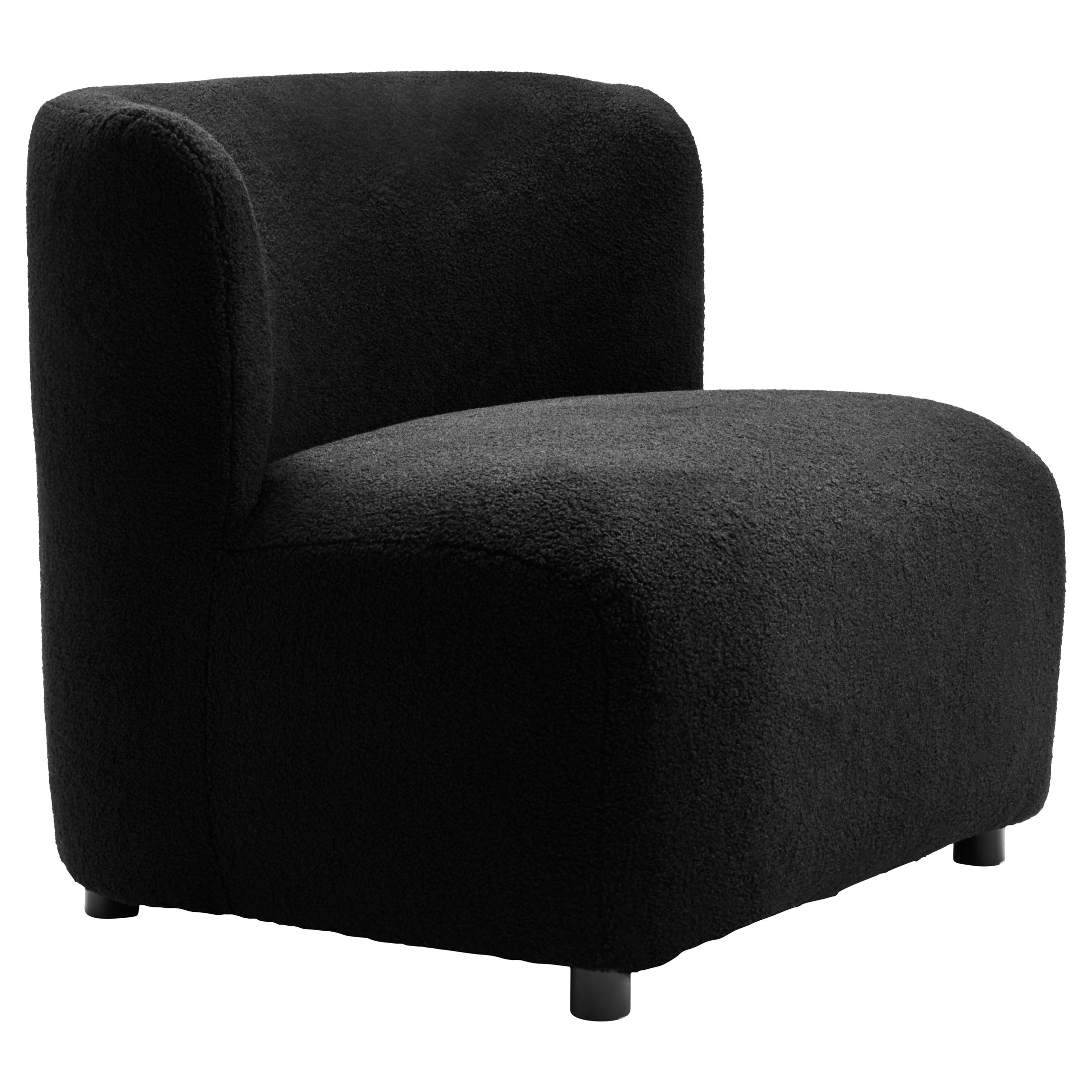 Montrose Black Boucle Effect Armless Lounge Chair  Nicholas John Interiors