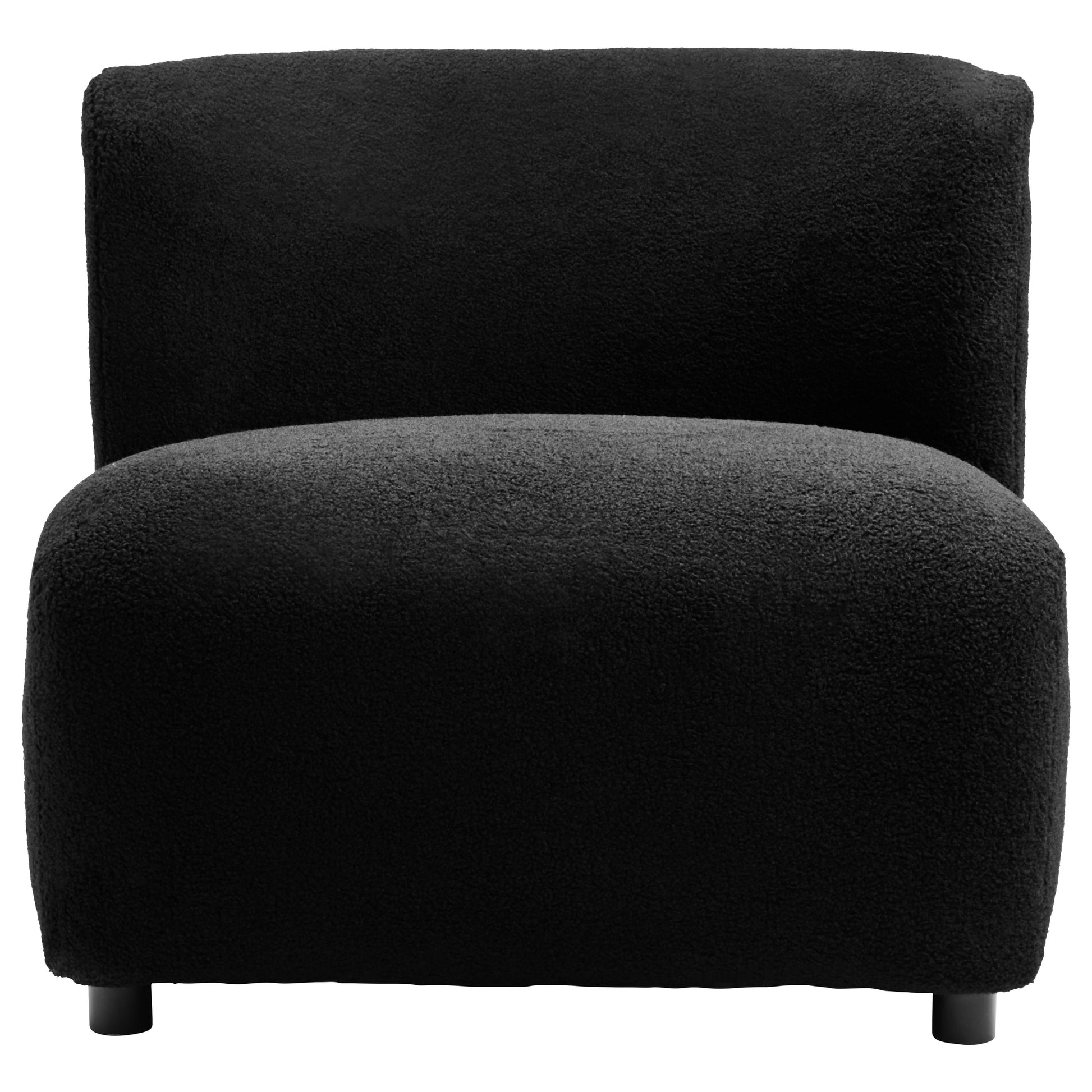 Montrose Black Boucle Effect Armless Lounge Chair  Nicholas John Interiors
