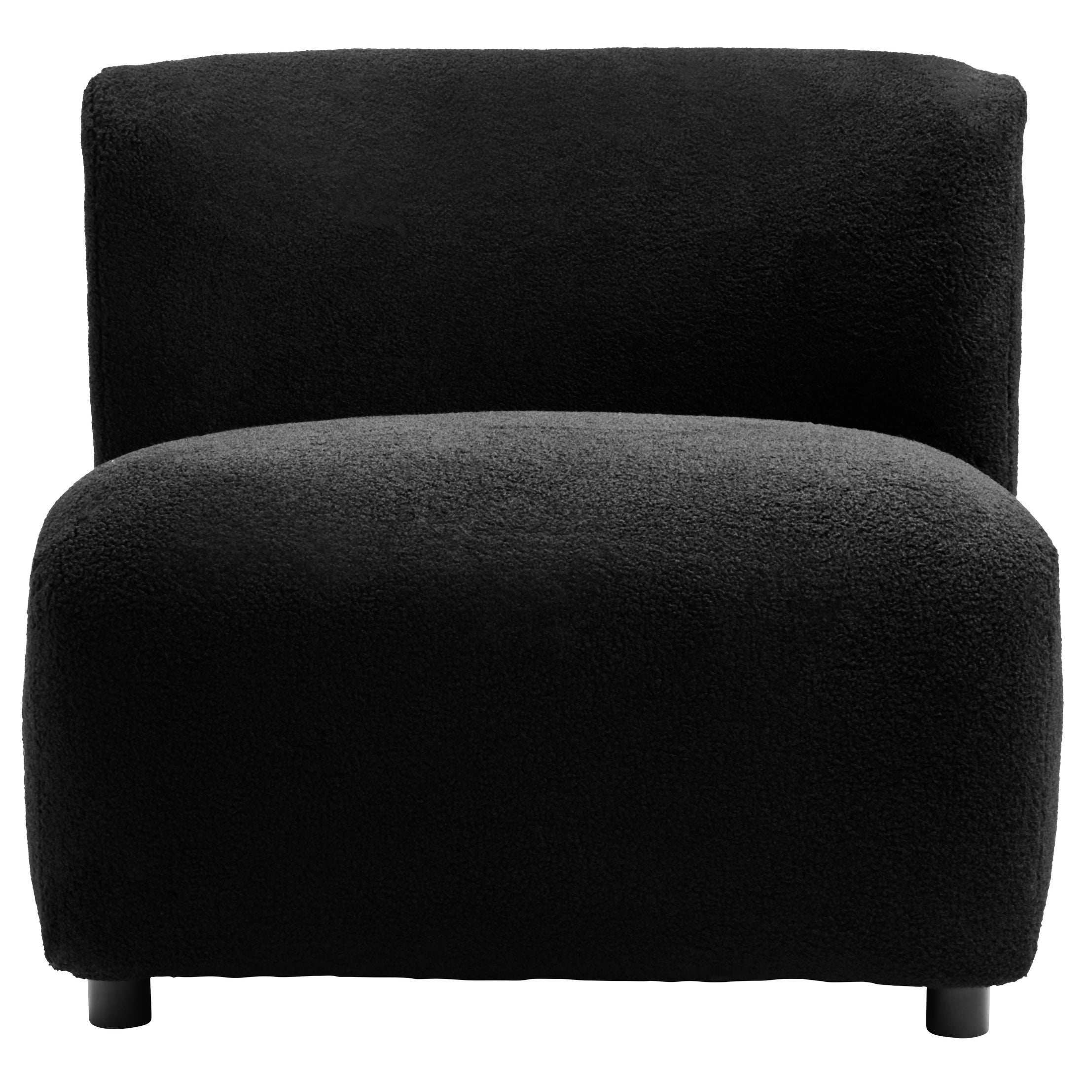 Montrose Black Boucle Effect Armless Lounge Chair  Nicholas John Interiors