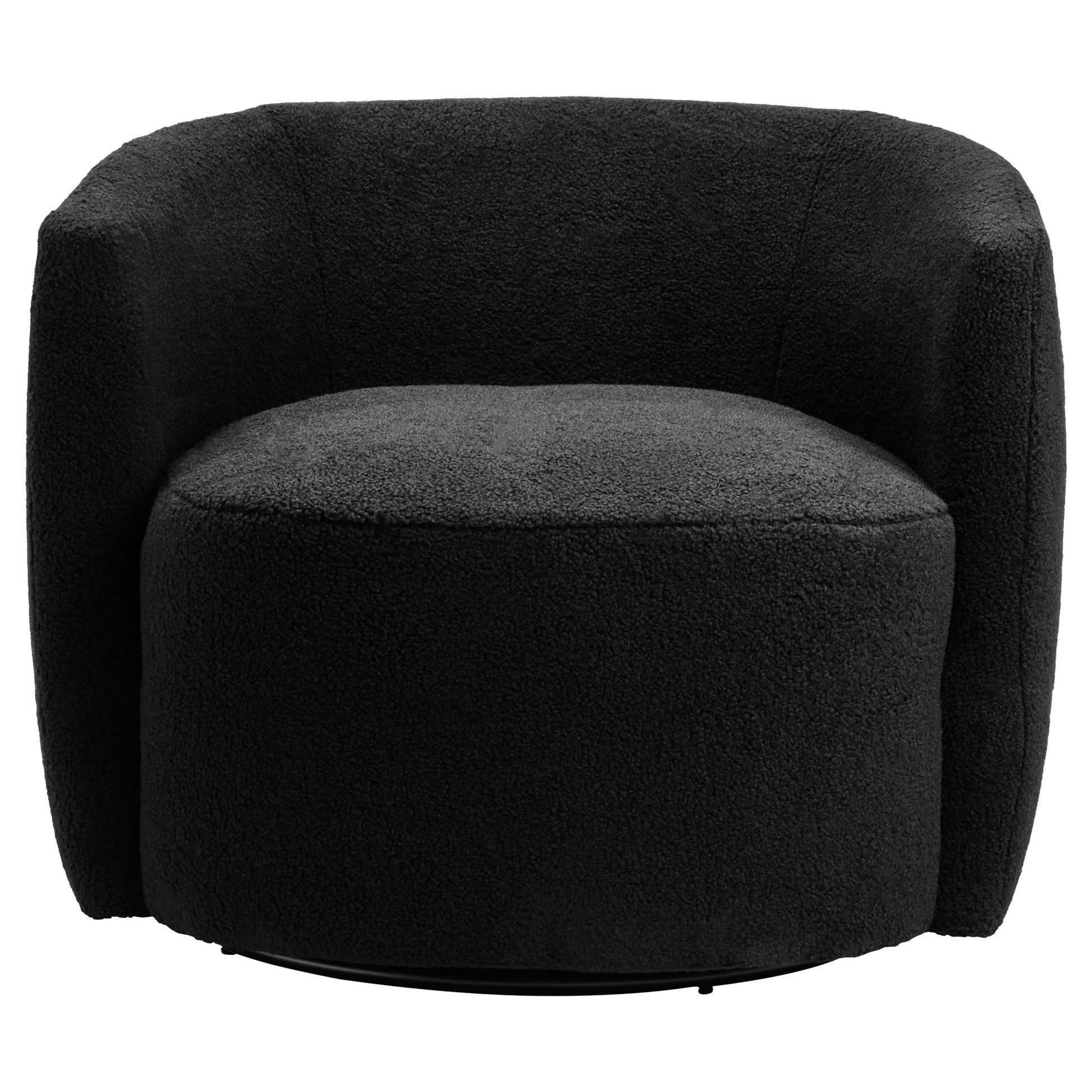Montrose Black Boucle Effect Curved Lounge Chair With Swivel Base  Nicholas John Interiors