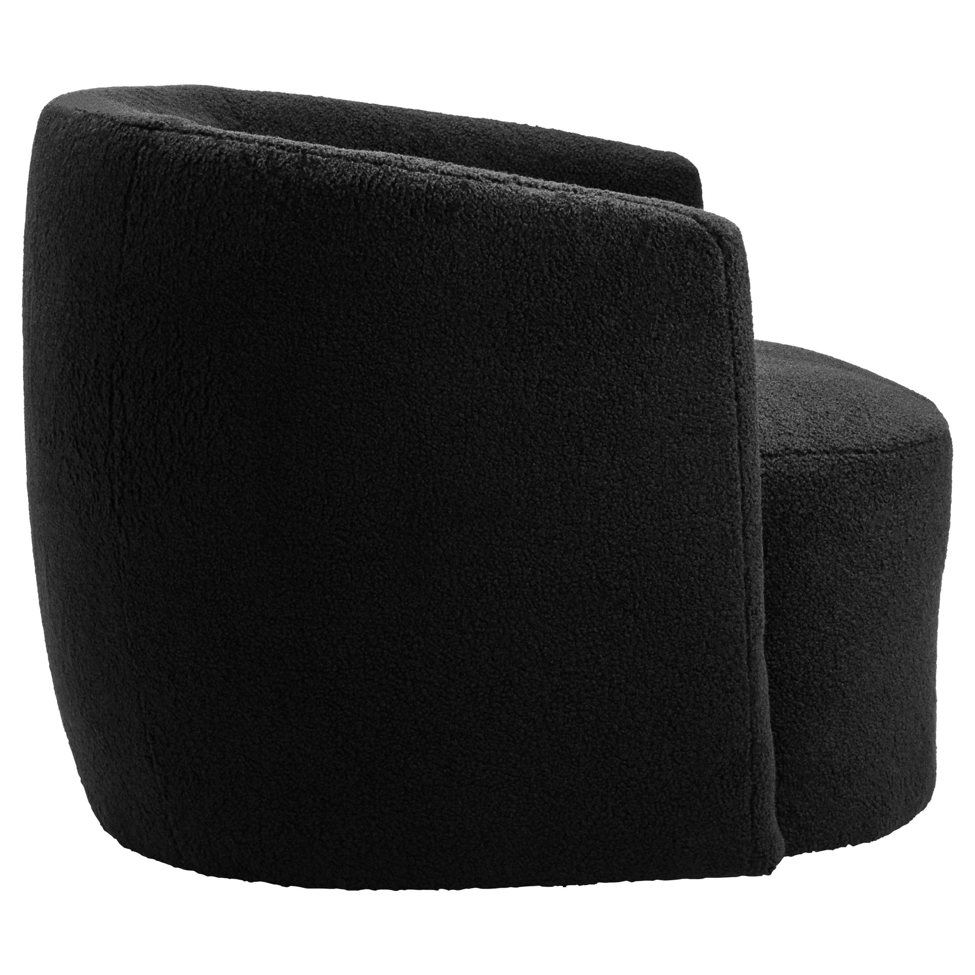 Montrose Black Boucle Effect Curved Lounge Chair With Swivel Base  Nicholas John Interiors