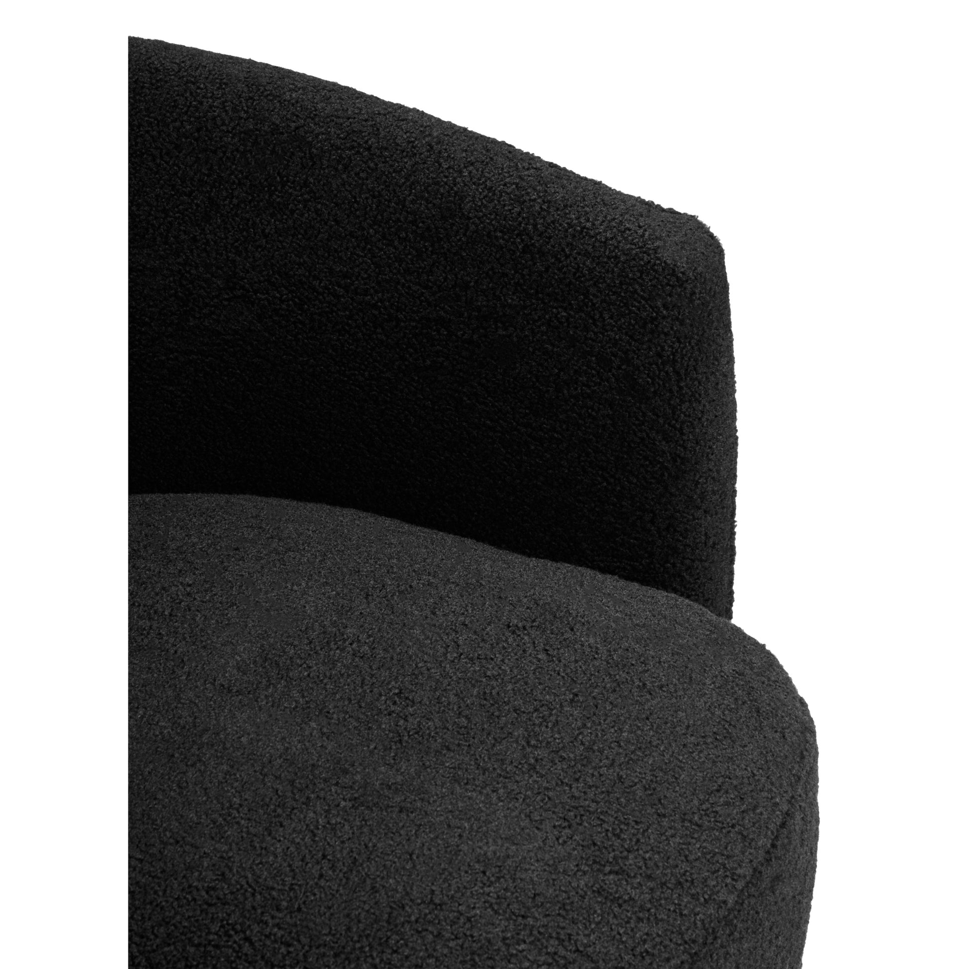 Montrose Black Boucle Effect Curved Lounge Chair With Swivel Base  Nicholas John Interiors