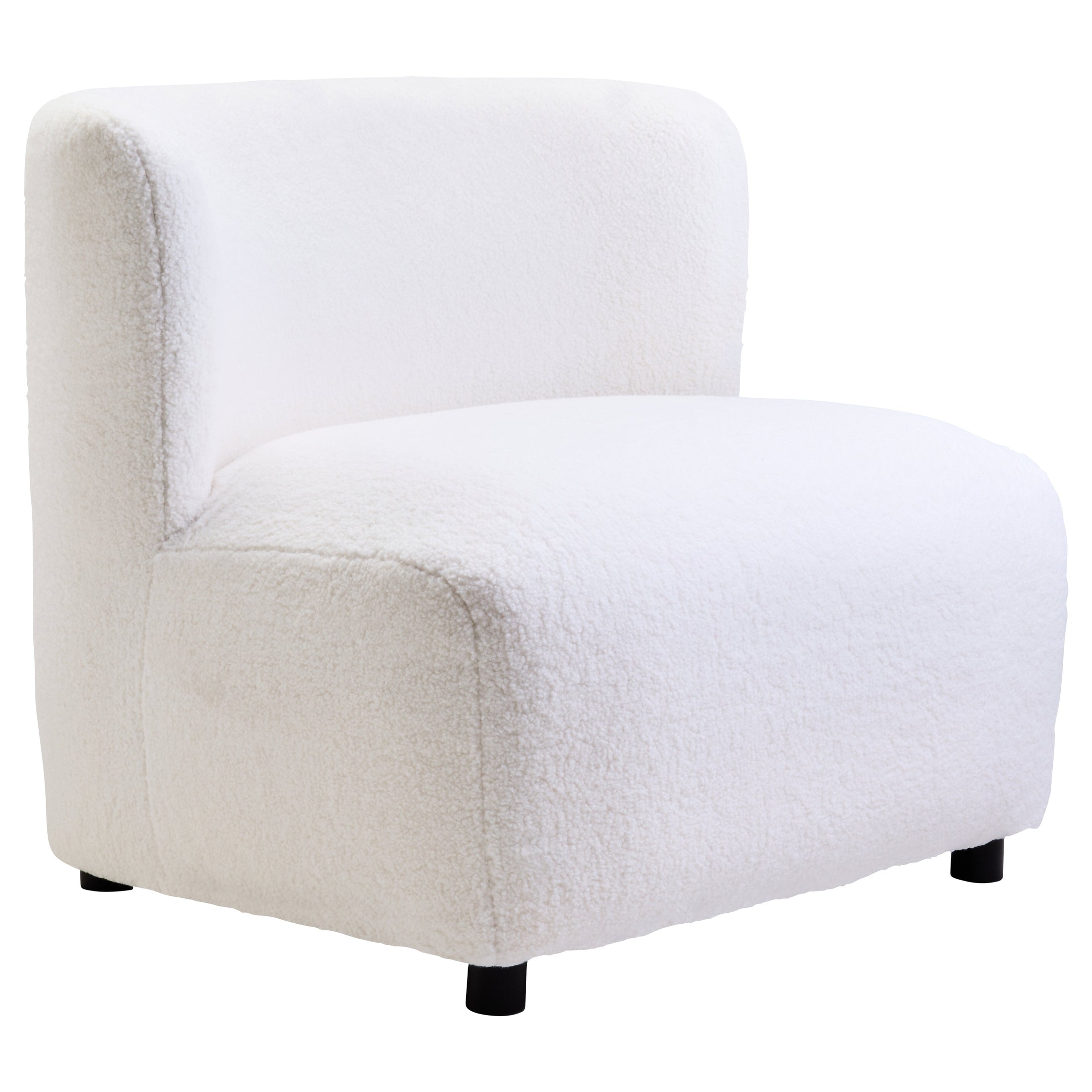 Montrose Ivory Boucle Effect Armless Lounge Chair  Nicholas John Interiors