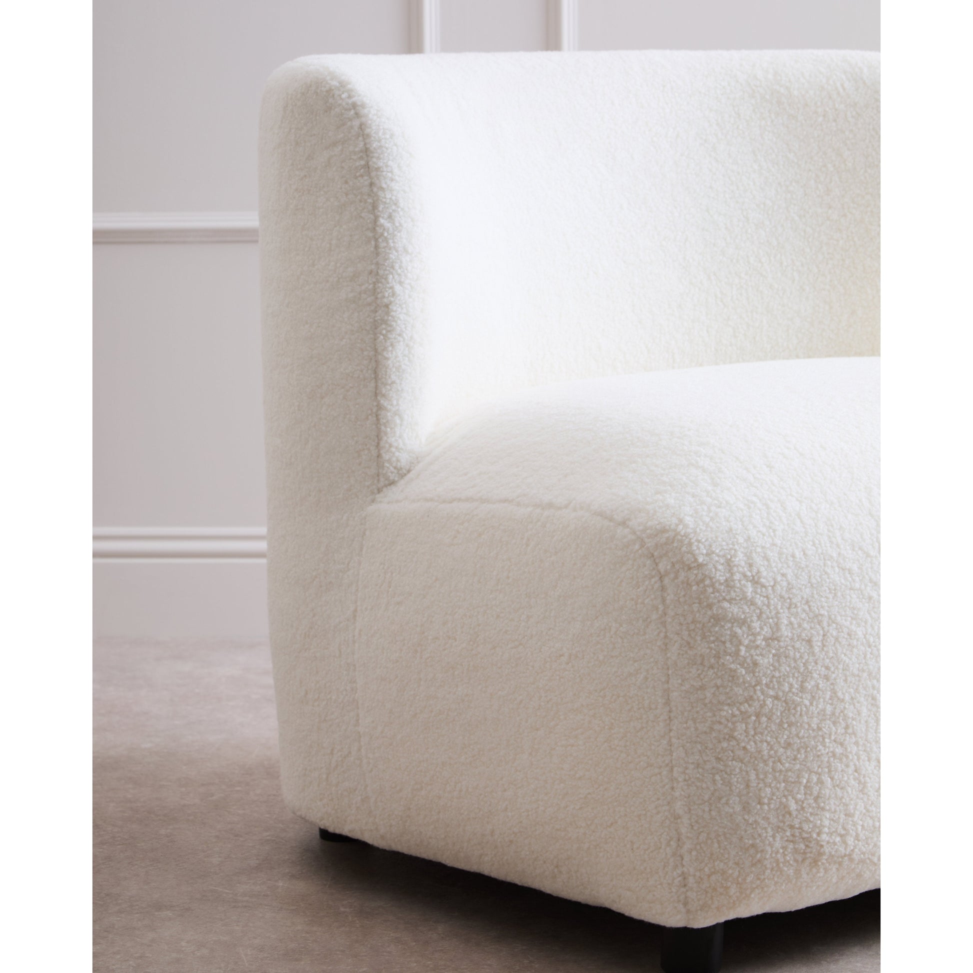 Montrose Ivory Boucle Effect Armless Lounge Chair  Nicholas John Interiors