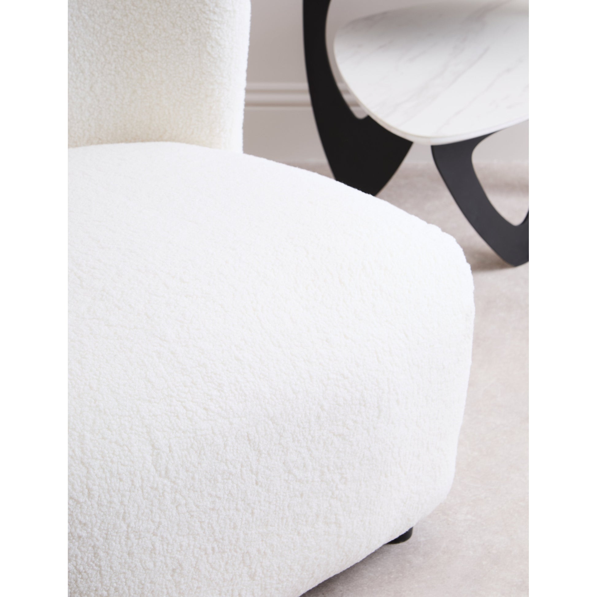 Montrose Ivory Boucle Effect Armless Lounge Chair  Nicholas John Interiors
