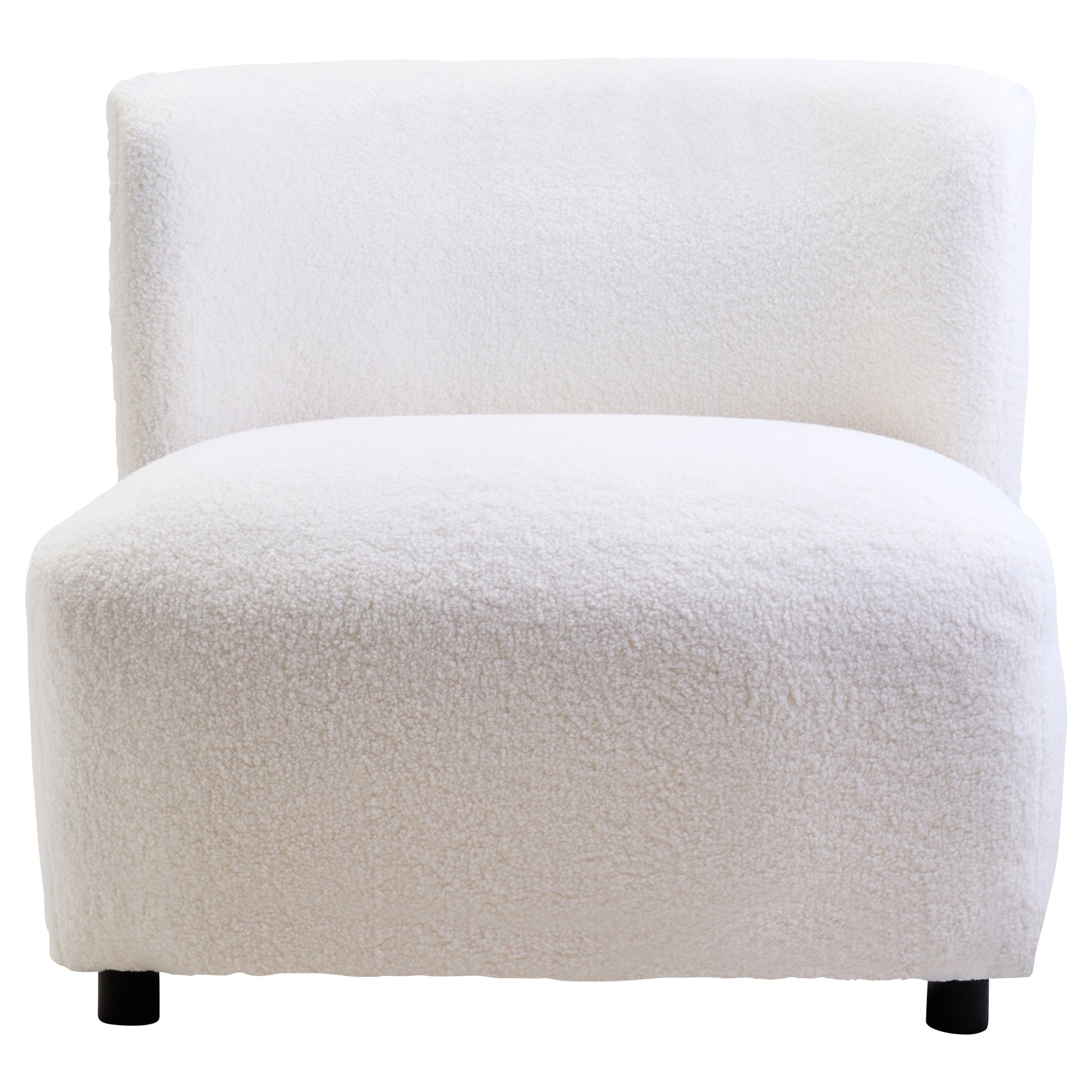 Montrose Ivory Boucle Effect Armless Lounge Chair  Nicholas John Interiors
