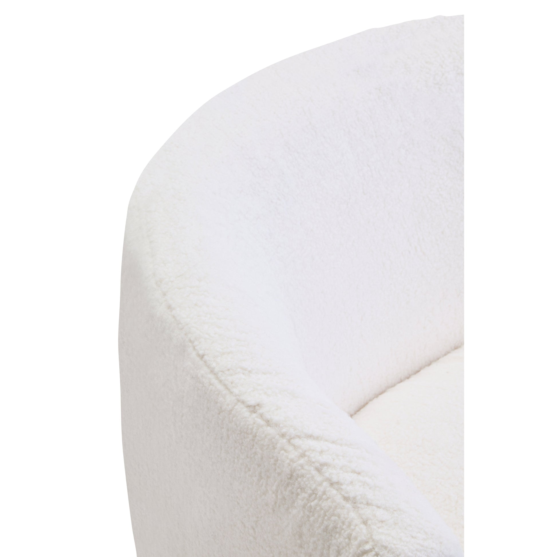Montrose Ivory Boucle Effect Curved Lounge Chair With Swivel Base  Nicholas John Interiors