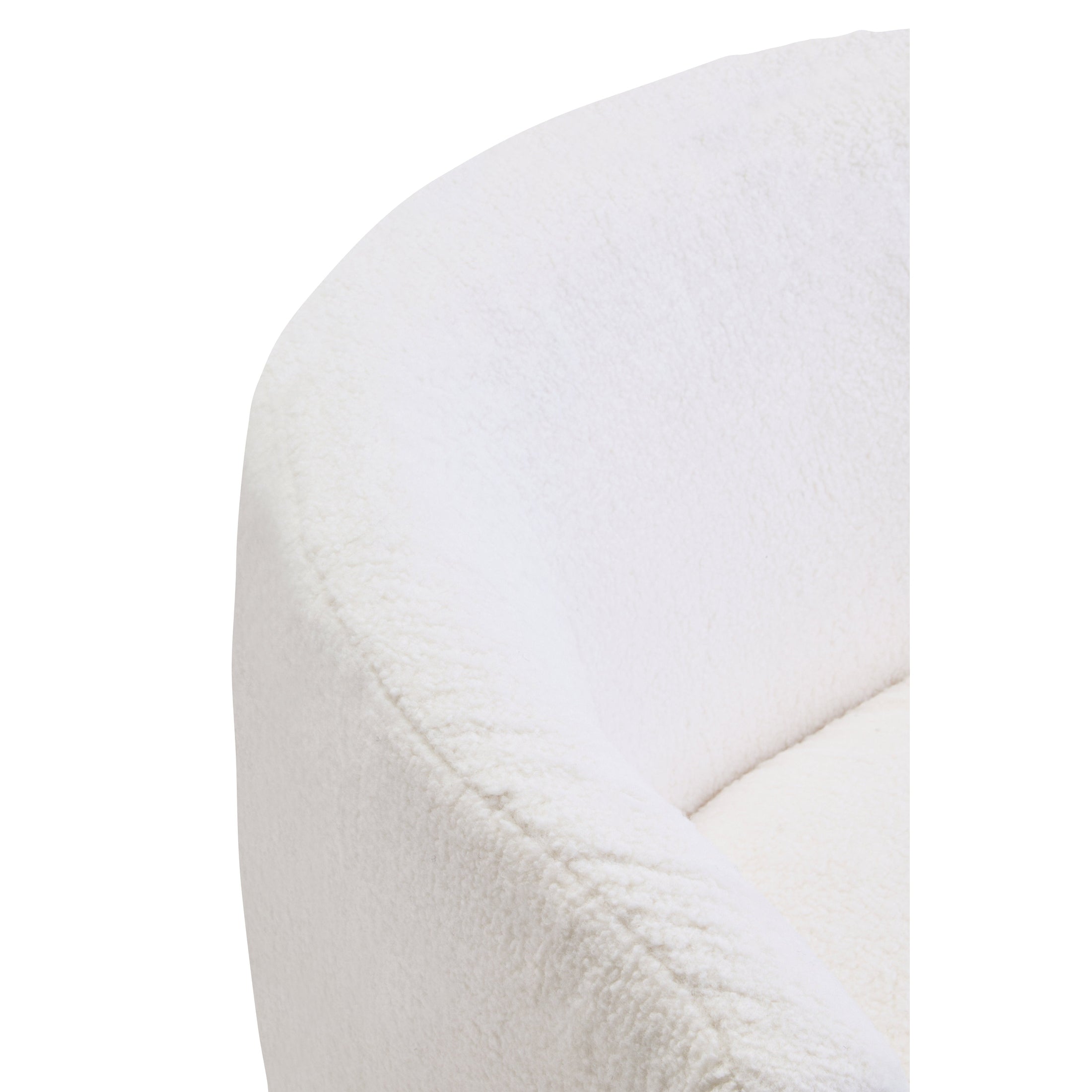 Montrose Ivory Boucle Effect Curved Lounge Chair With Swivel Base  Nicholas John Interiors