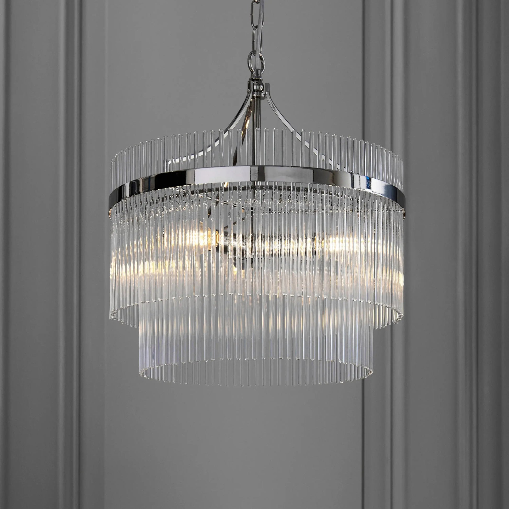 Morina 3 Pendant Light Bright Nickel   Nicholas John Interiors