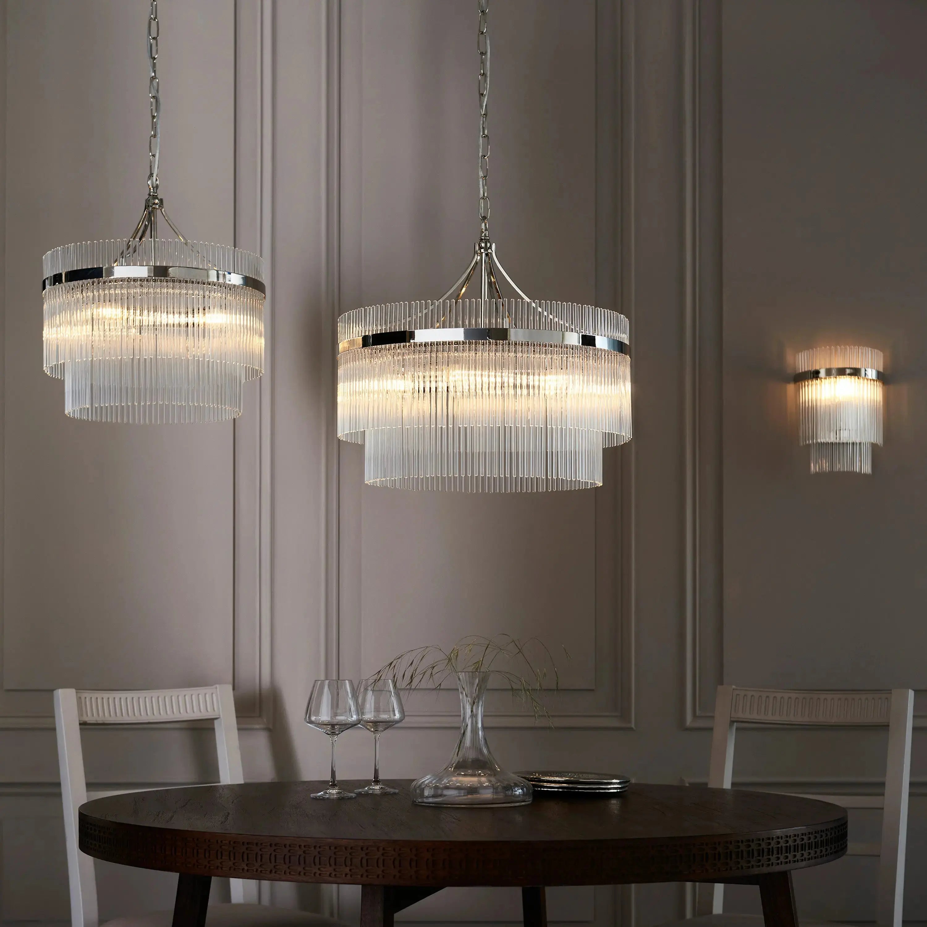 Morina 3 Pendant Light Bright Nickel   Nicholas John Interiors