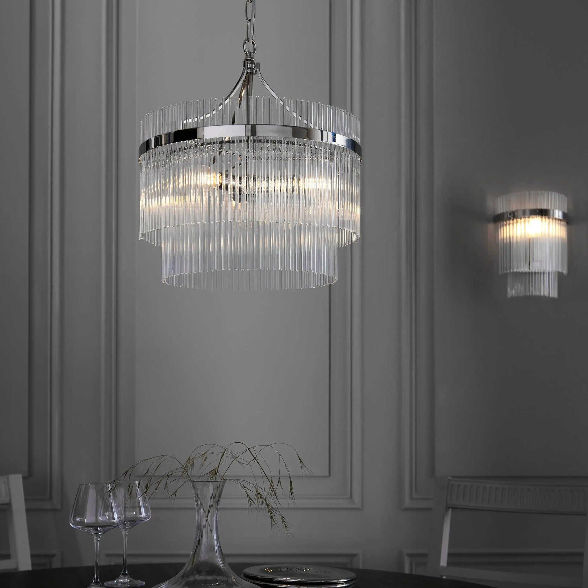 Morina 3 Pendant Light Bright Nickel   Nicholas John Interiors