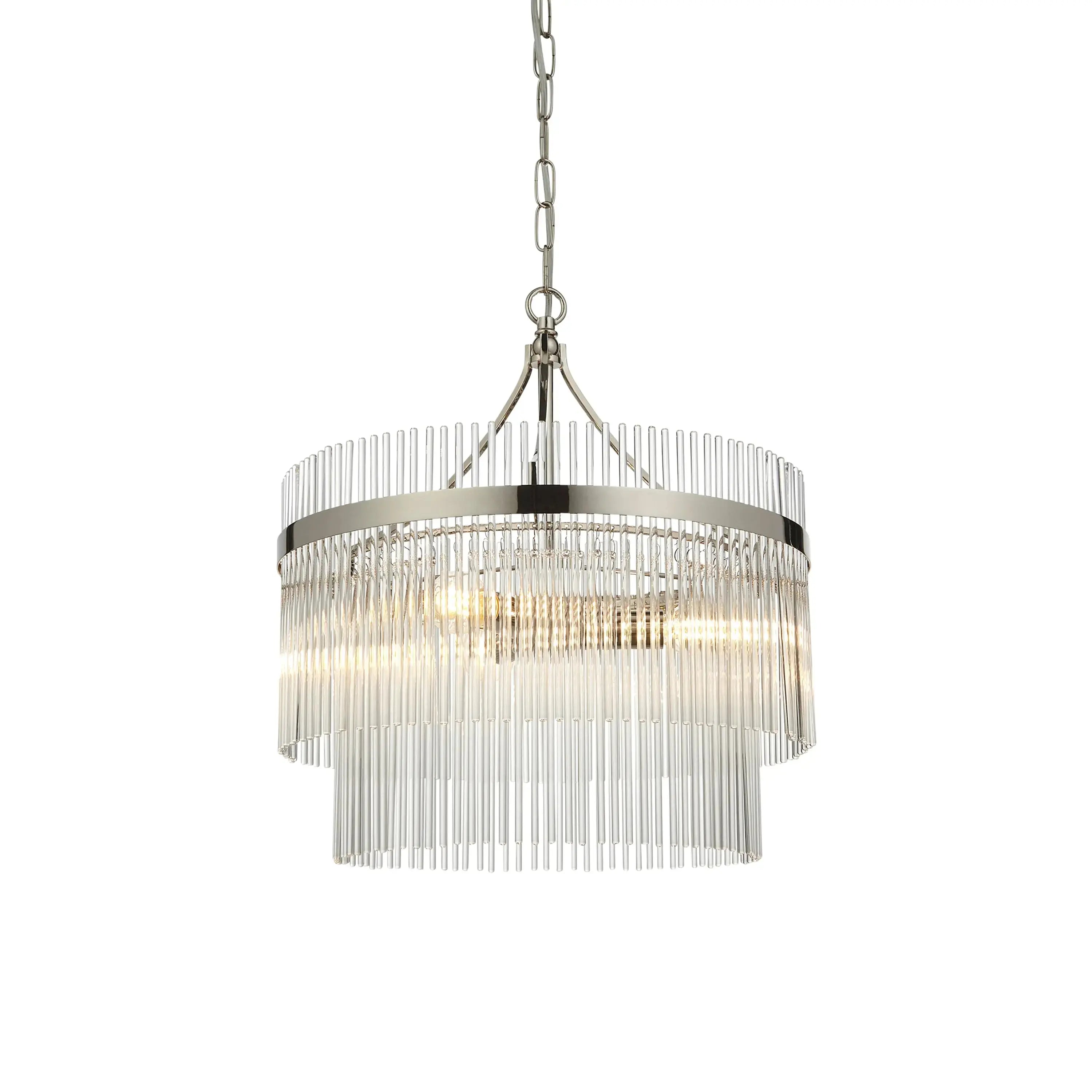 Morina 3 Pendant Light Bright Nickel   Nicholas John Interiors