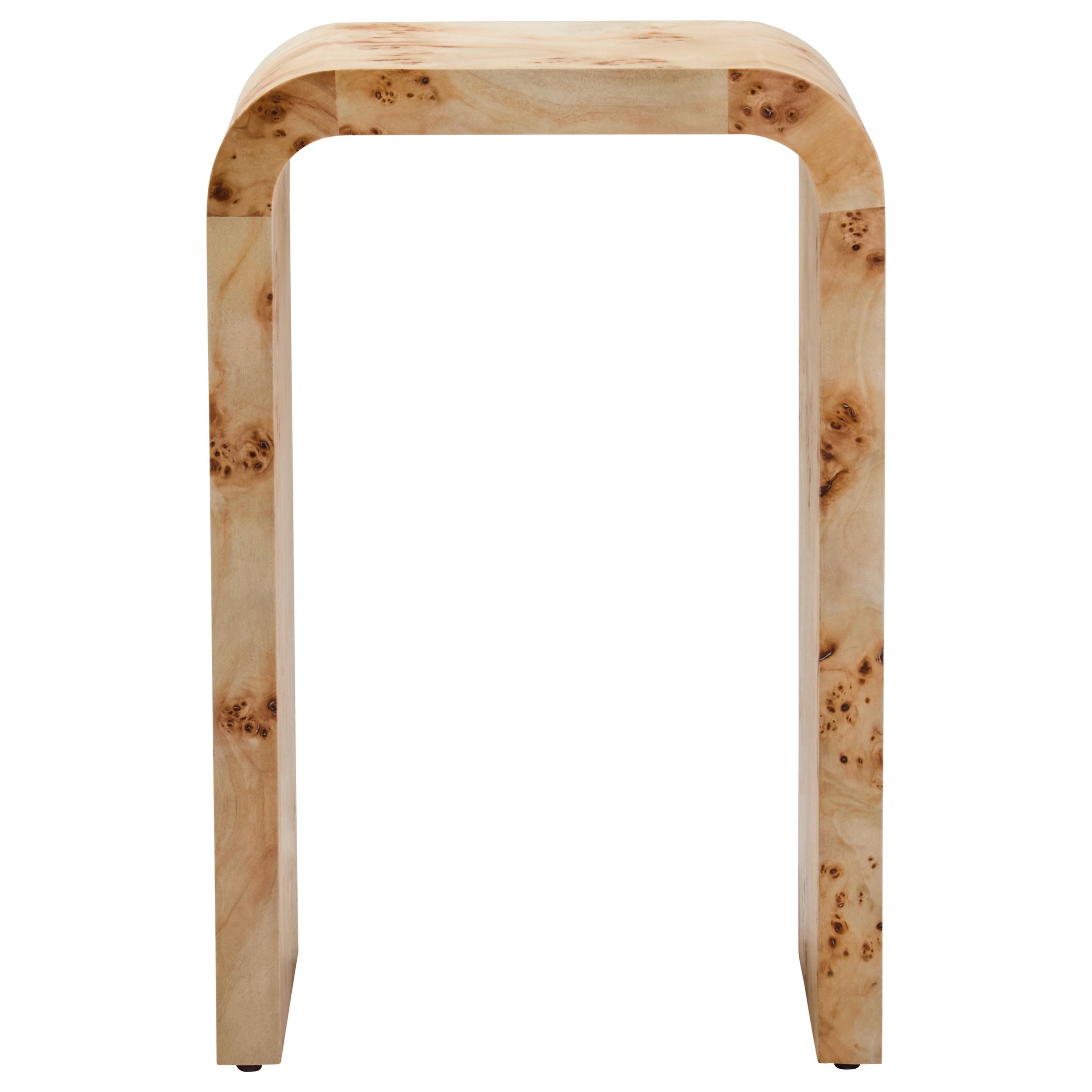 Mota Burl Wood Design Curved Side Table  Nicholas John Interiors