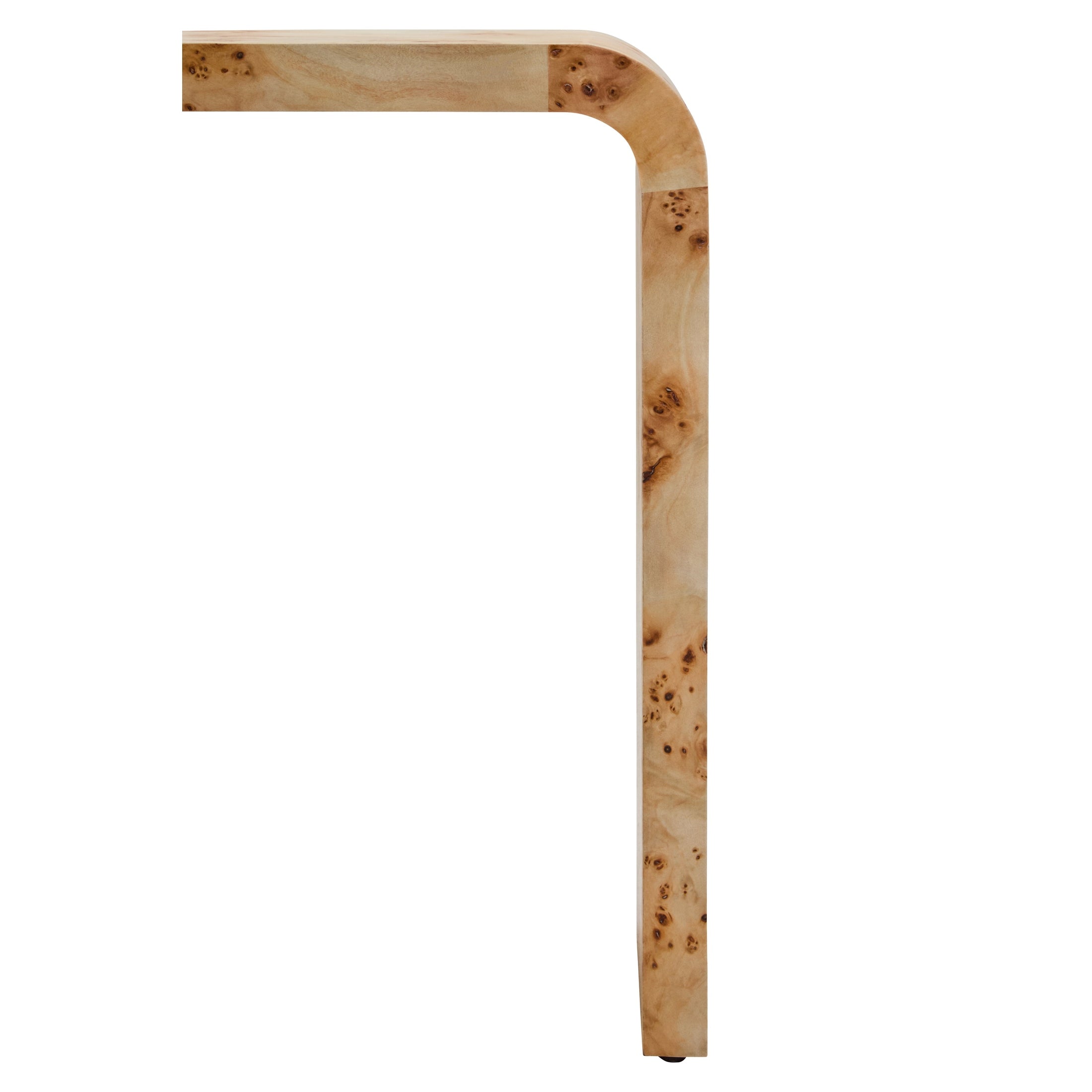 Mota Burl Wood Design Curved Side Table  Nicholas John Interiors