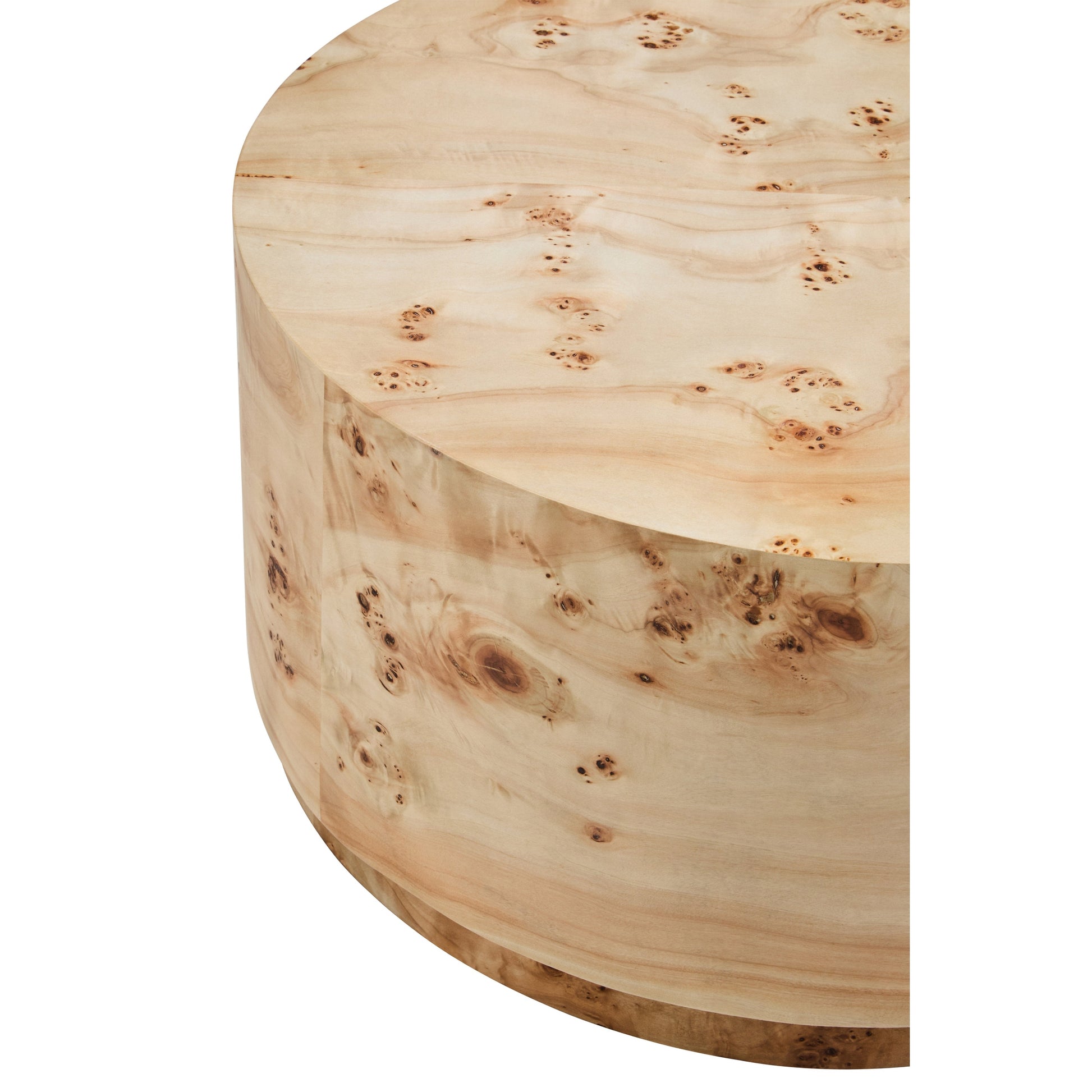 Motara Burl Wood Design Round Coffee Table  Nicholas John Interiors