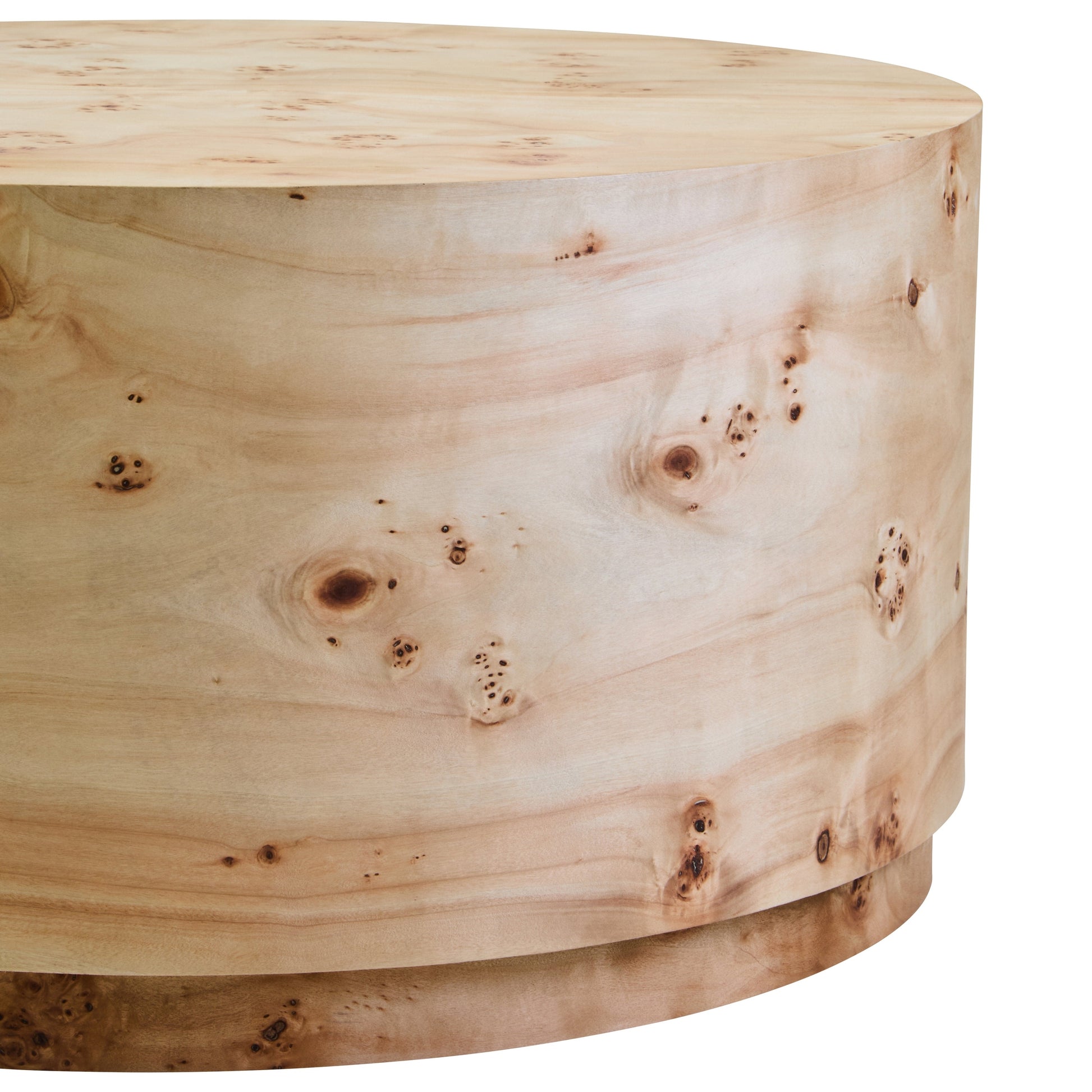 Motara Burl Wood Design Round Coffee Table  Nicholas John Interiors