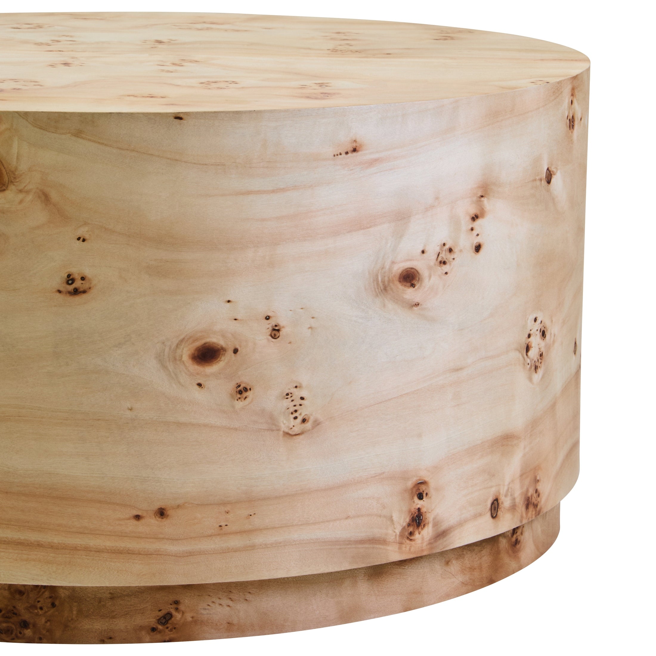 Motara Burl Wood Design Round Coffee Table  Nicholas John Interiors