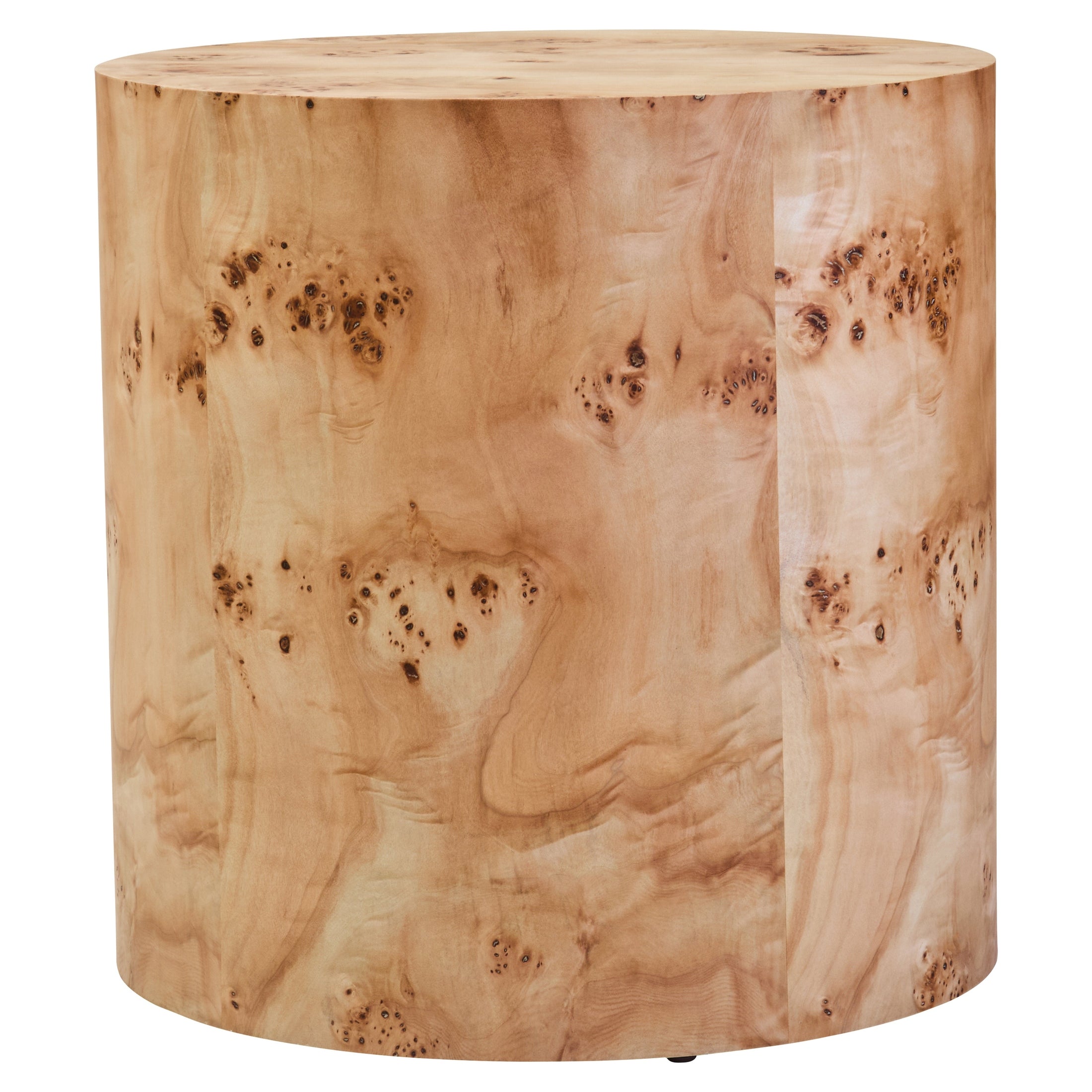 Motara Burl Wood Design Round Side Table  Nicholas John Interiors