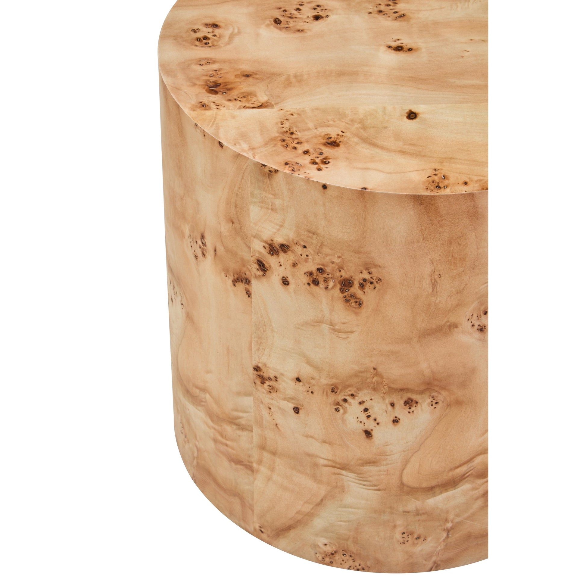 Motara Burl Wood Design Round Side Table  Nicholas John Interiors