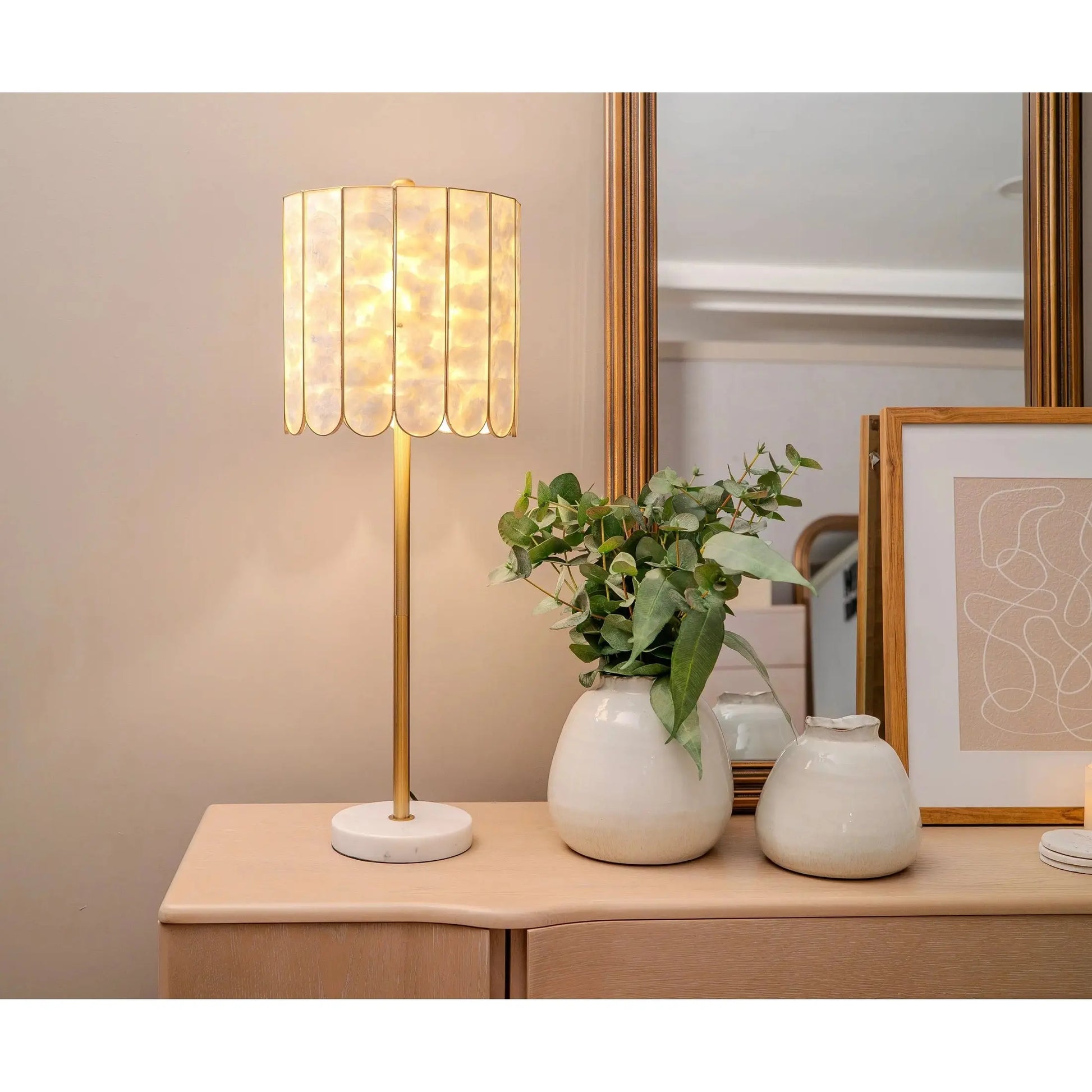 Mother of Pearl Buffet Lamp   Nicholas John Interiors