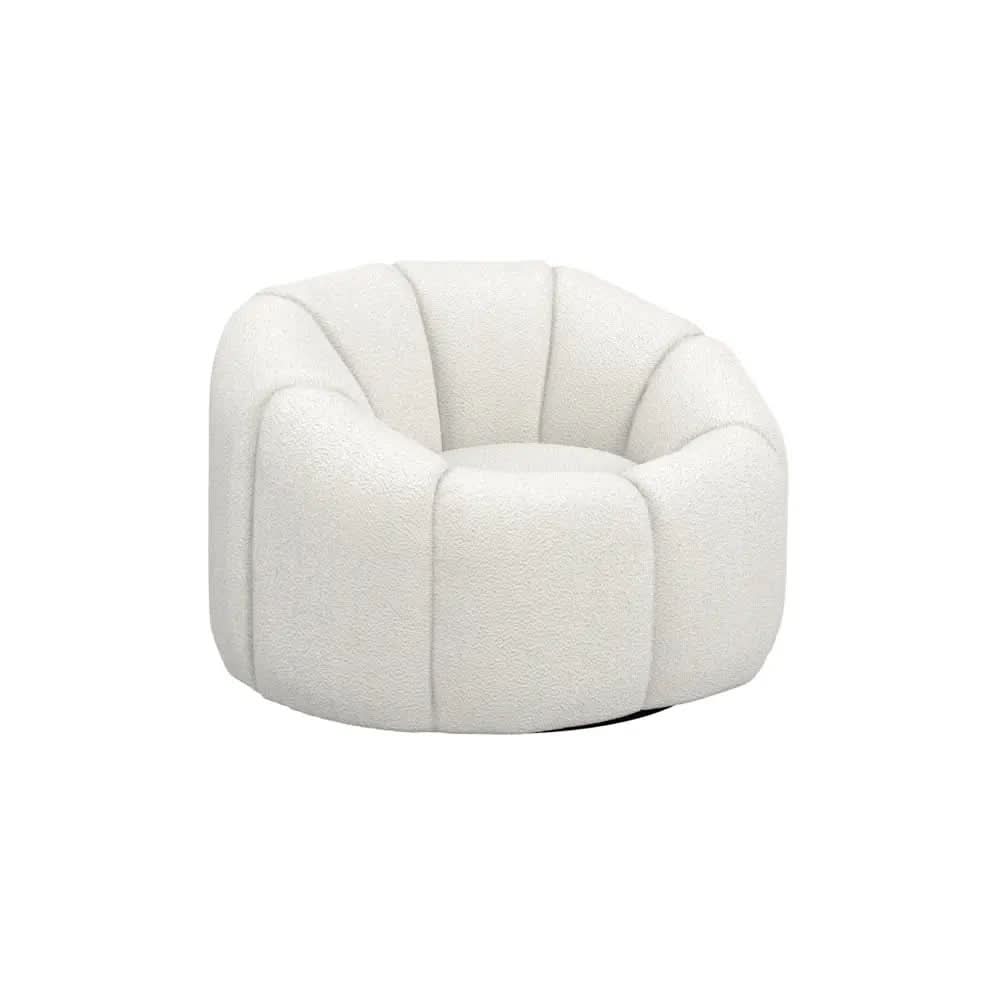 Ashford & Grey Nao Ivory Swivel Chair  Nicholas John Interiors