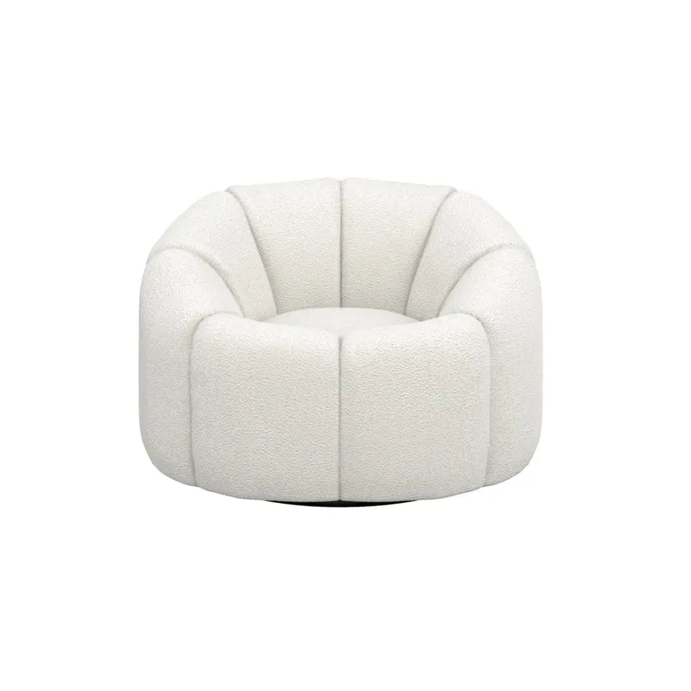 Ashford & Grey Nao Ivory Swivel Chair  Nicholas John Interiors
