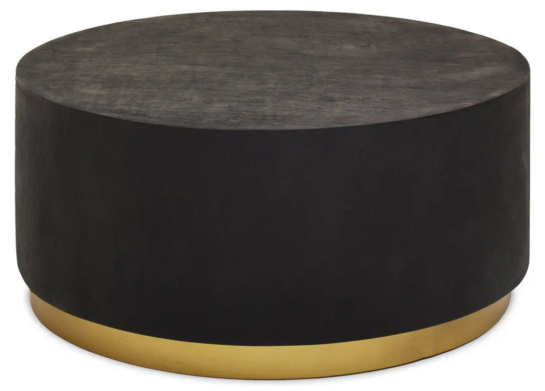 Navro Black And Gold Concrete Look Coffee Table   Nicholas John Interiors