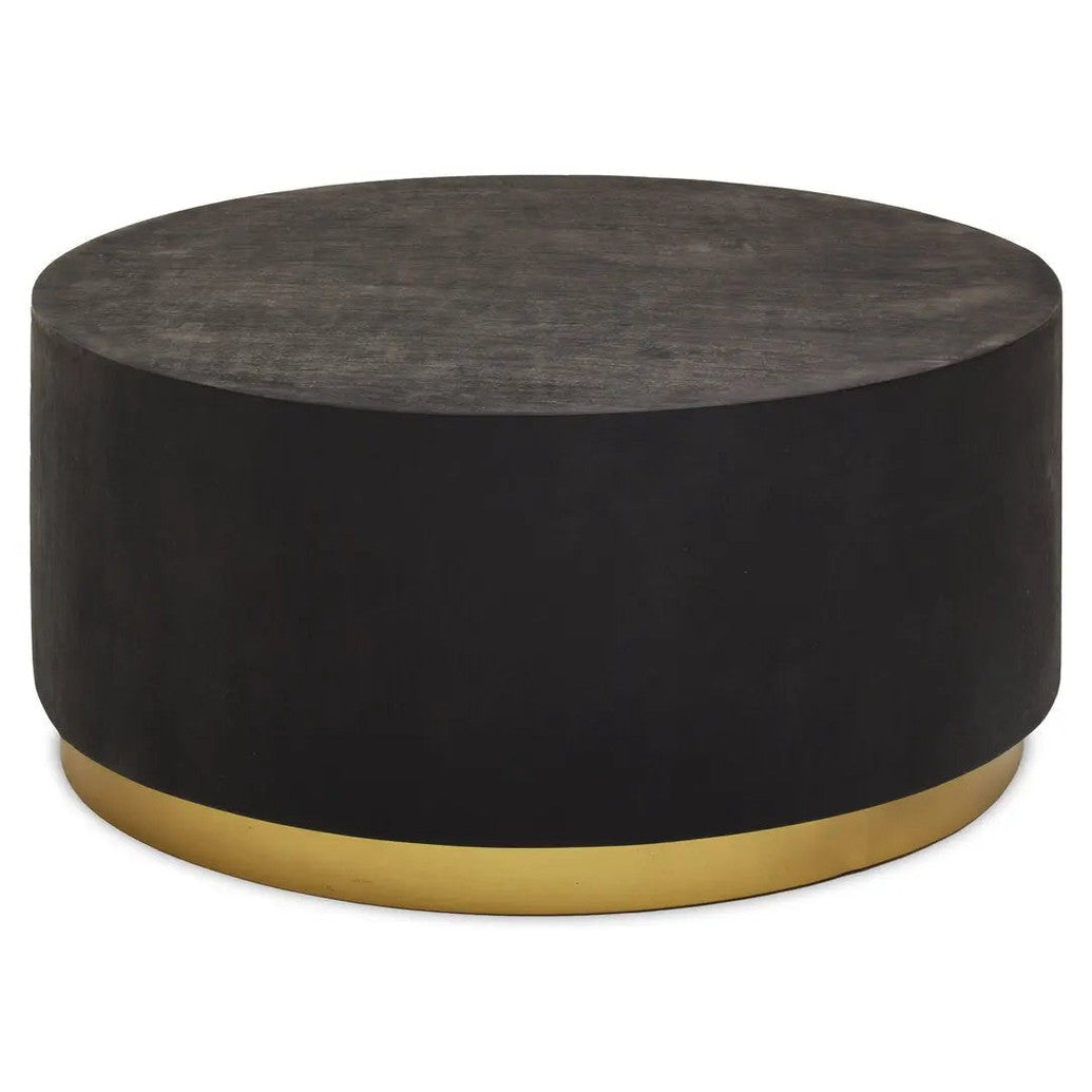 Navro Black And Gold Concrete Look Coffee Table   Nicholas John Interiors