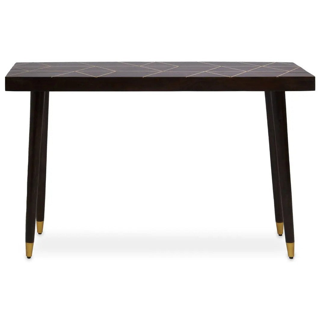 Navro Mango Wood And Gold Finishing Console Table   Nicholas John Interiors