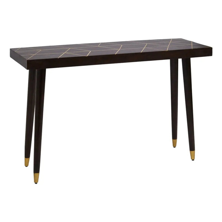 Navro Mango Wood And Gold Finishing Console Table   Nicholas John Interiors