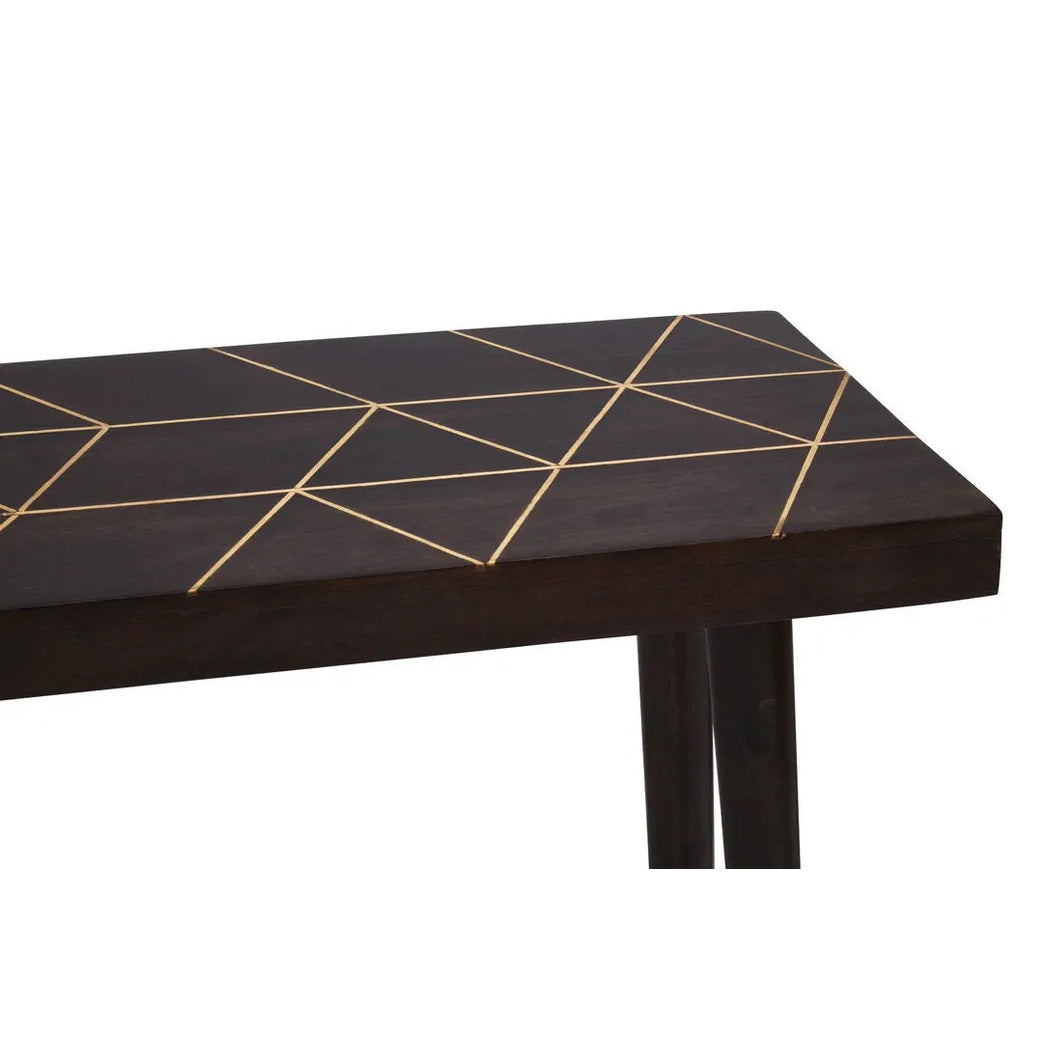 Navro Mango Wood And Gold Finishing Console Table   Nicholas John Interiors