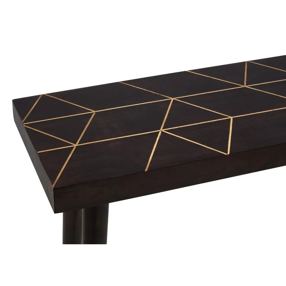 Navro Mango Wood And Gold Finishing Console Table   Nicholas John Interiors