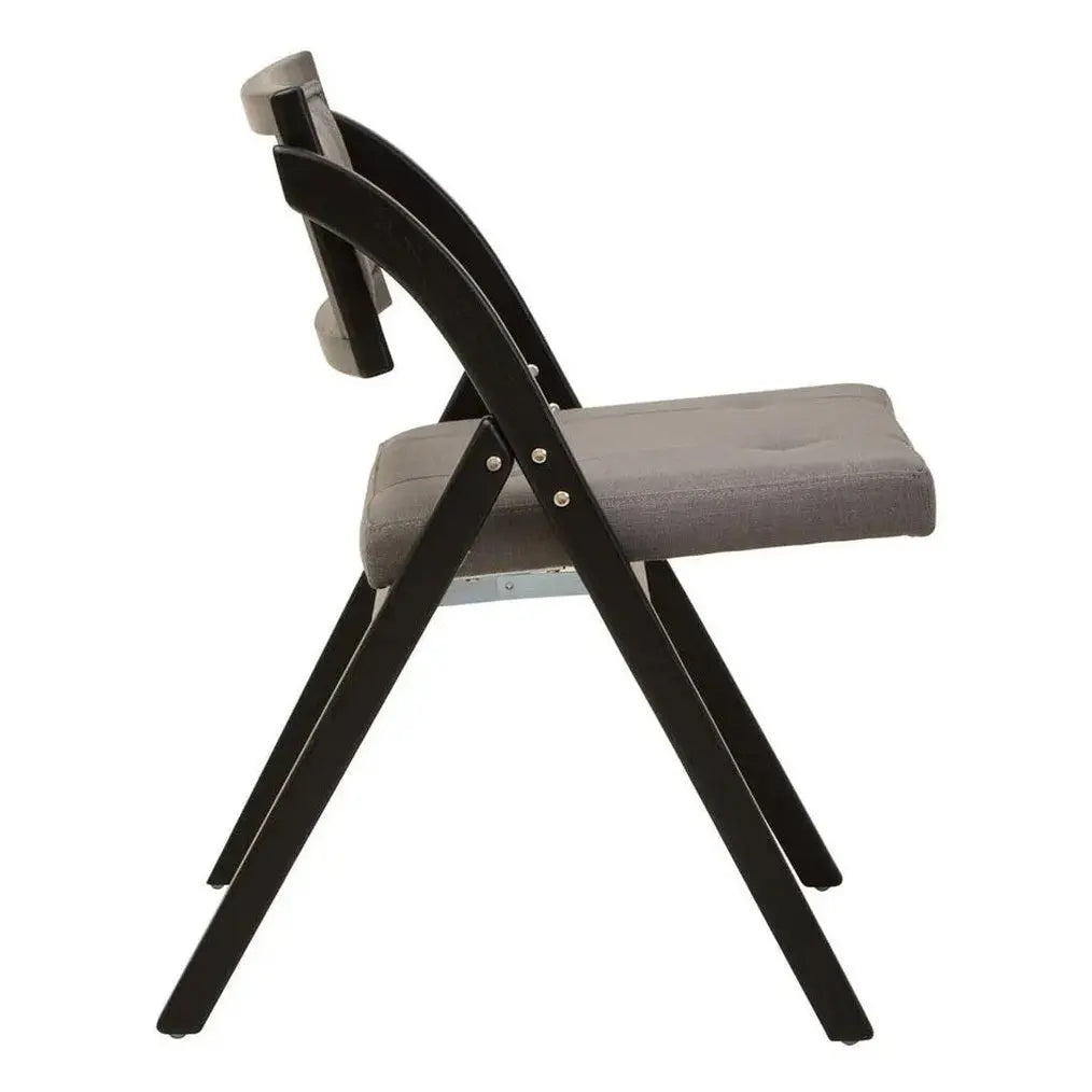 Nebu Grey and Black Elm Wood Folding Chair   Nicholas John Interiors