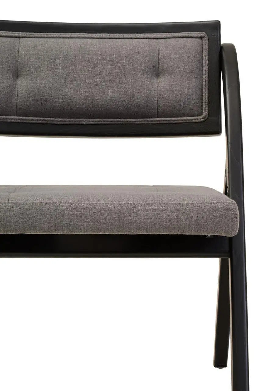 Nebu Grey and Black Elm Wood Folding Chair  Nicholas John Interiors