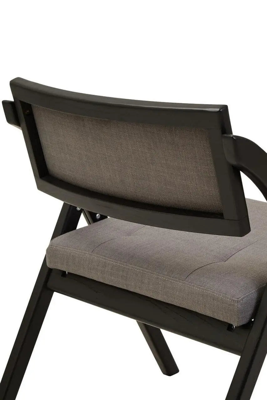 Nebu Grey and Black Elm Wood Folding Chair  Nicholas John Interiors