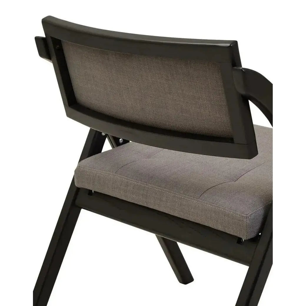 Nebu Grey and Black Elm Wood Folding Chair   Nicholas John Interiors