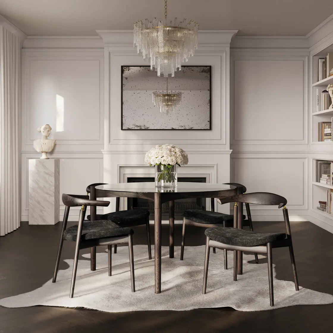 Ashford & Grey Ned Clear and Chocolate Dining Table