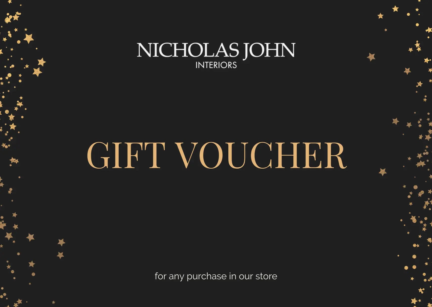 Nicholas John Interiors gift Card   Nicholas John Interiors