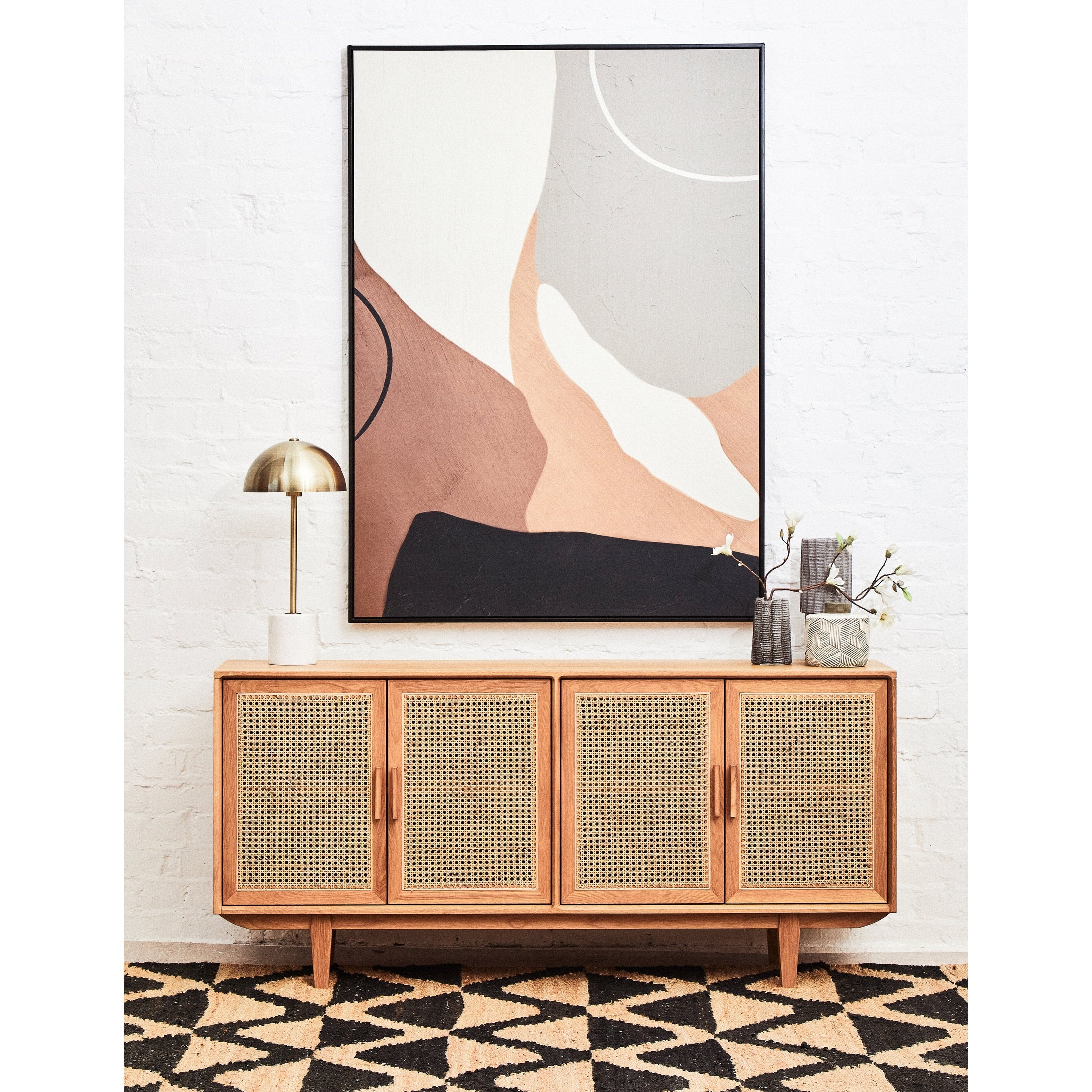 Noira Neutral Abstract Canvas Wall Art  Nicholas John Interiors