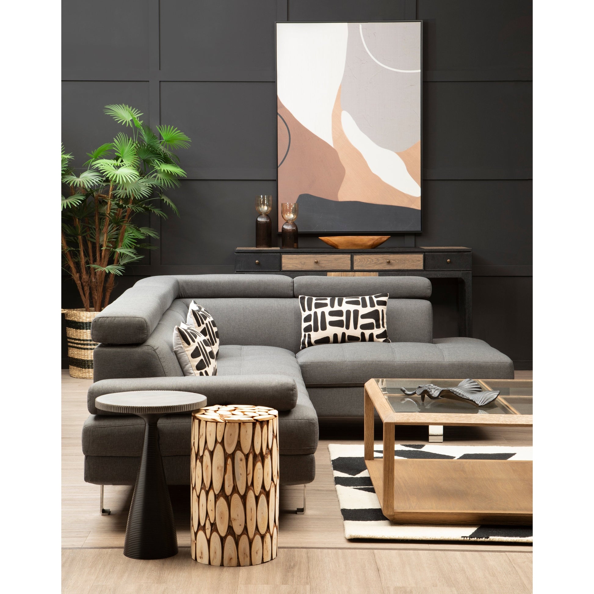 Noira Neutral Abstract Canvas Wall Art  Nicholas John Interiors