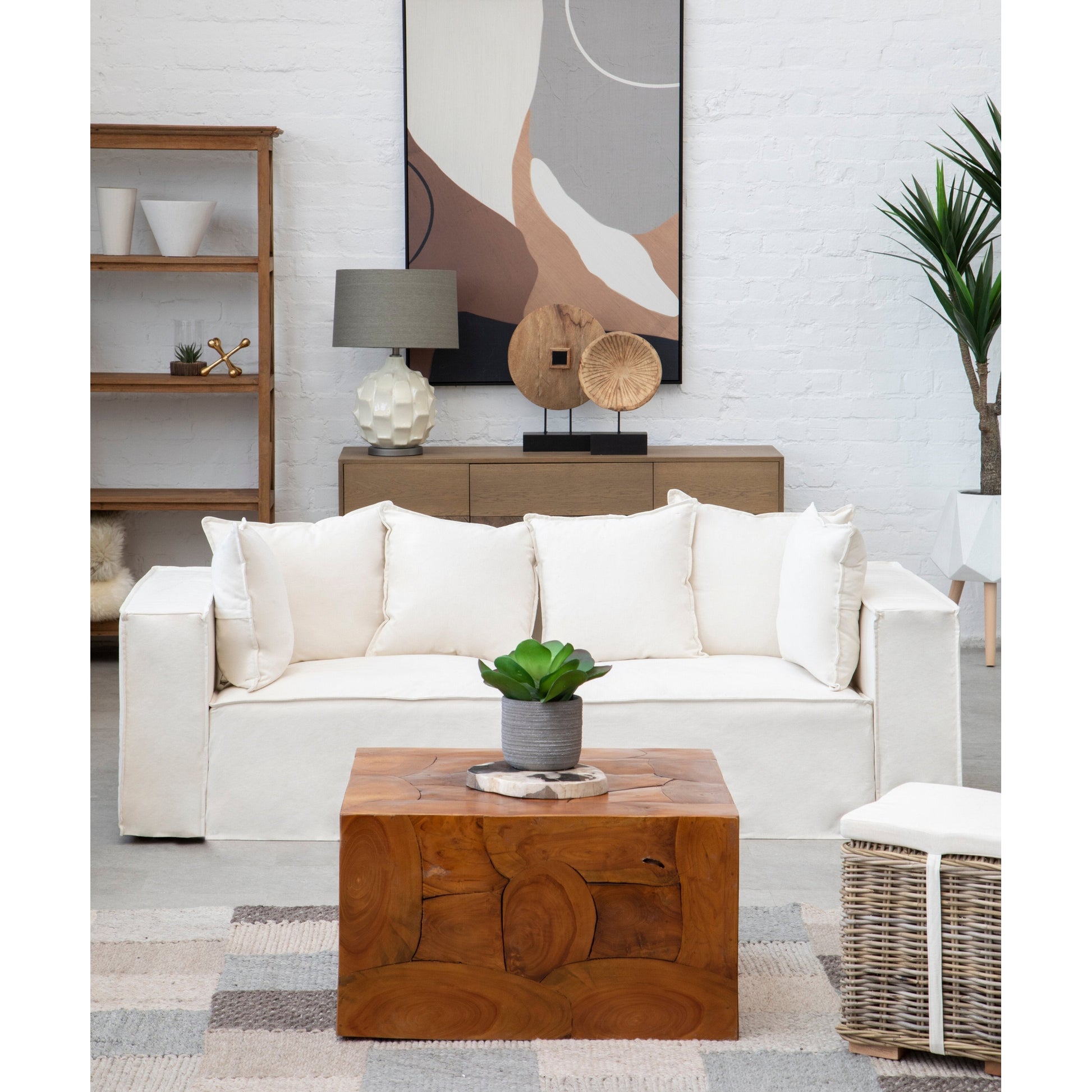 Noira Neutral Abstract Canvas Wall Art  Nicholas John Interiors