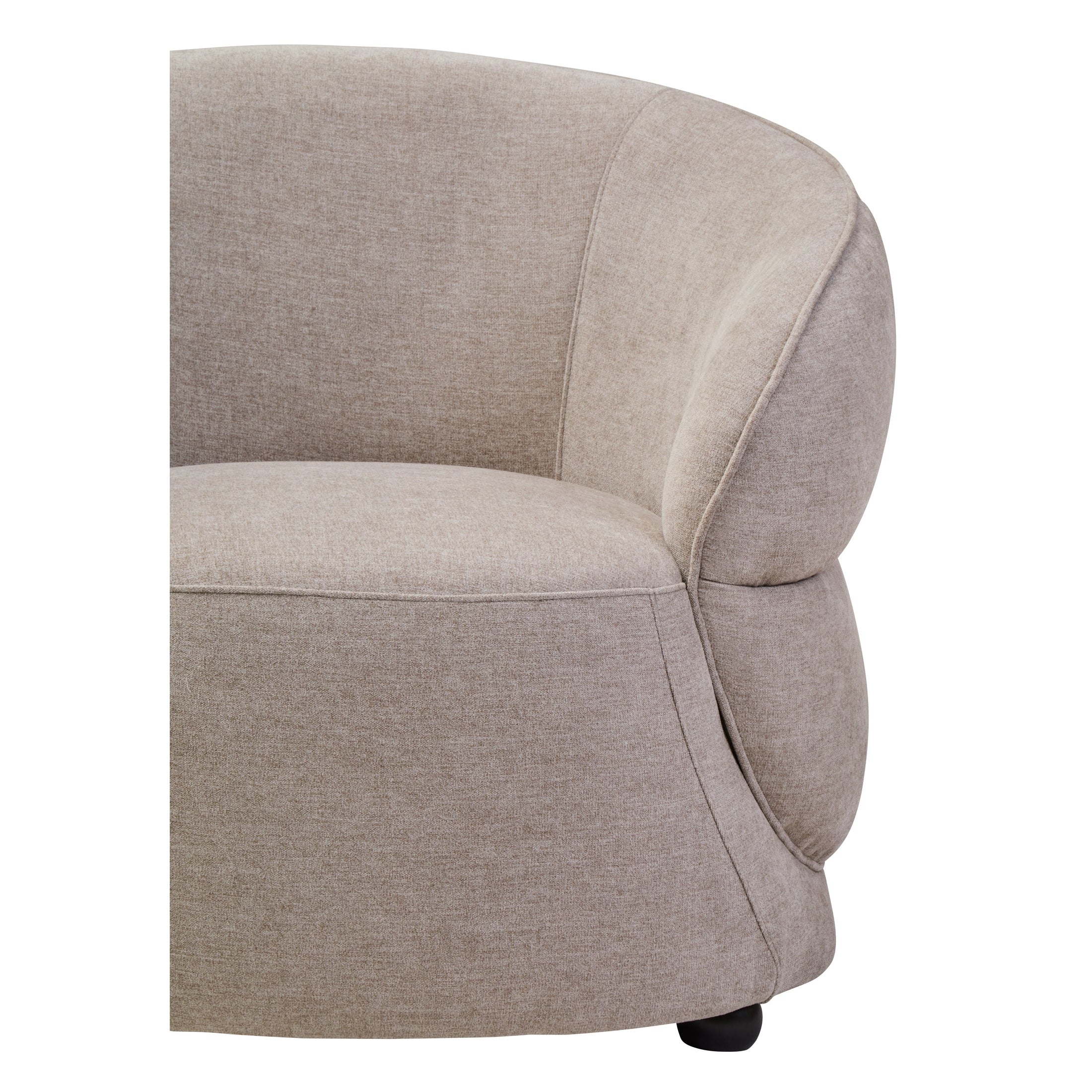 Noira Taupe Chenille Curved Chair  Nicholas John Interiors