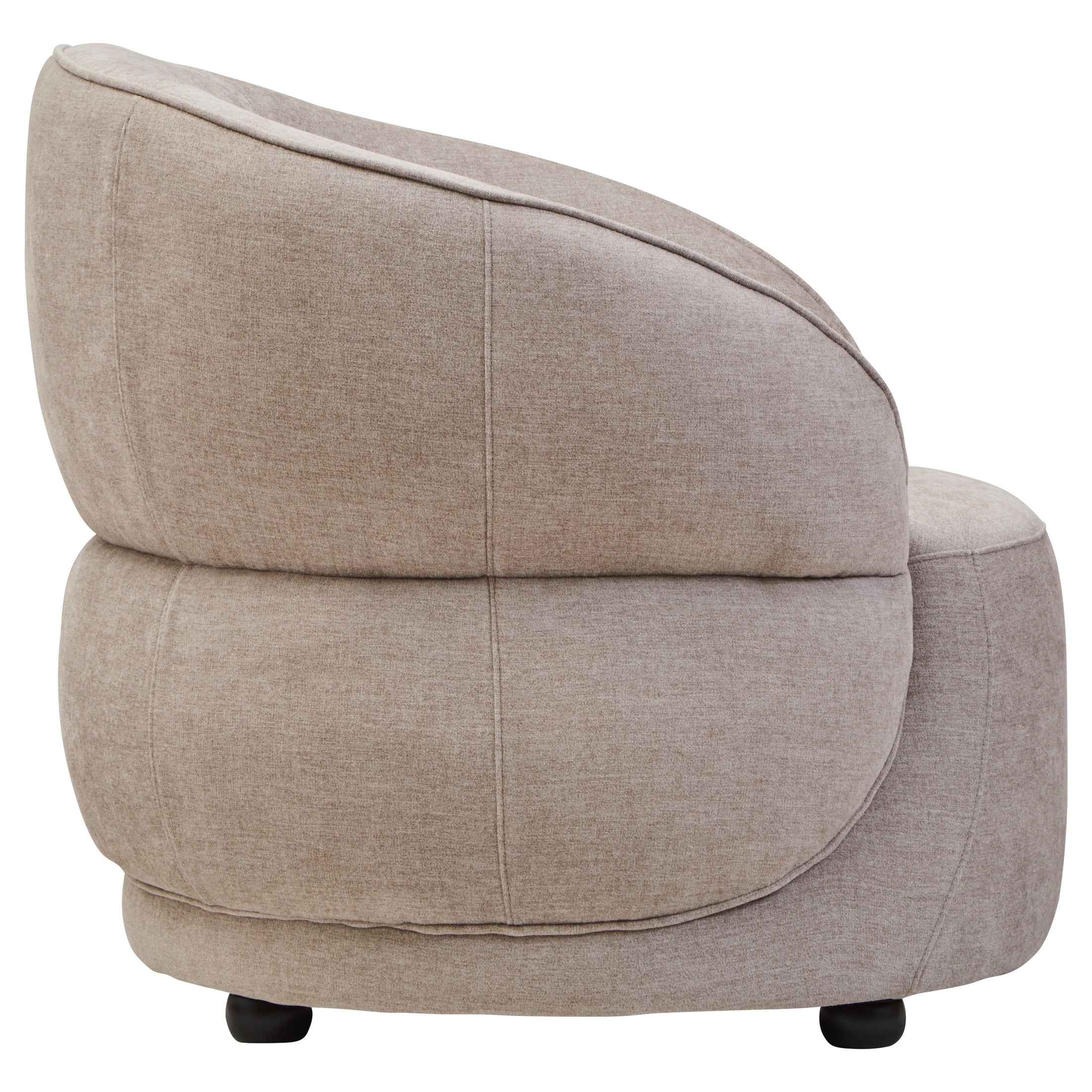 Noira Taupe Chenille Curved Chair  Nicholas John Interiors