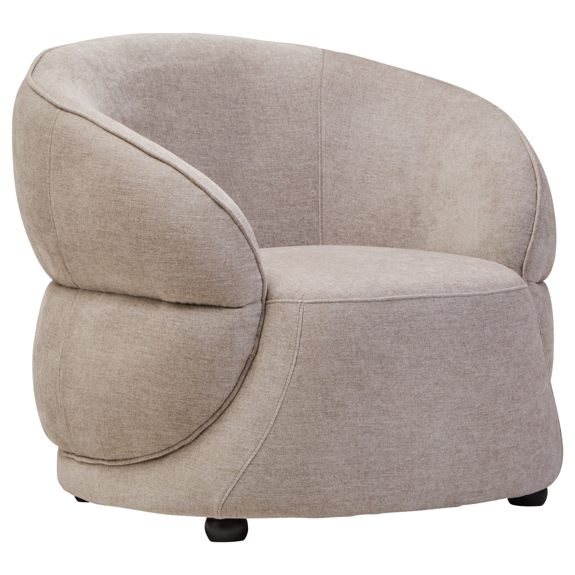 Noira Taupe Chenille Curved Chair  Nicholas John Interiors
