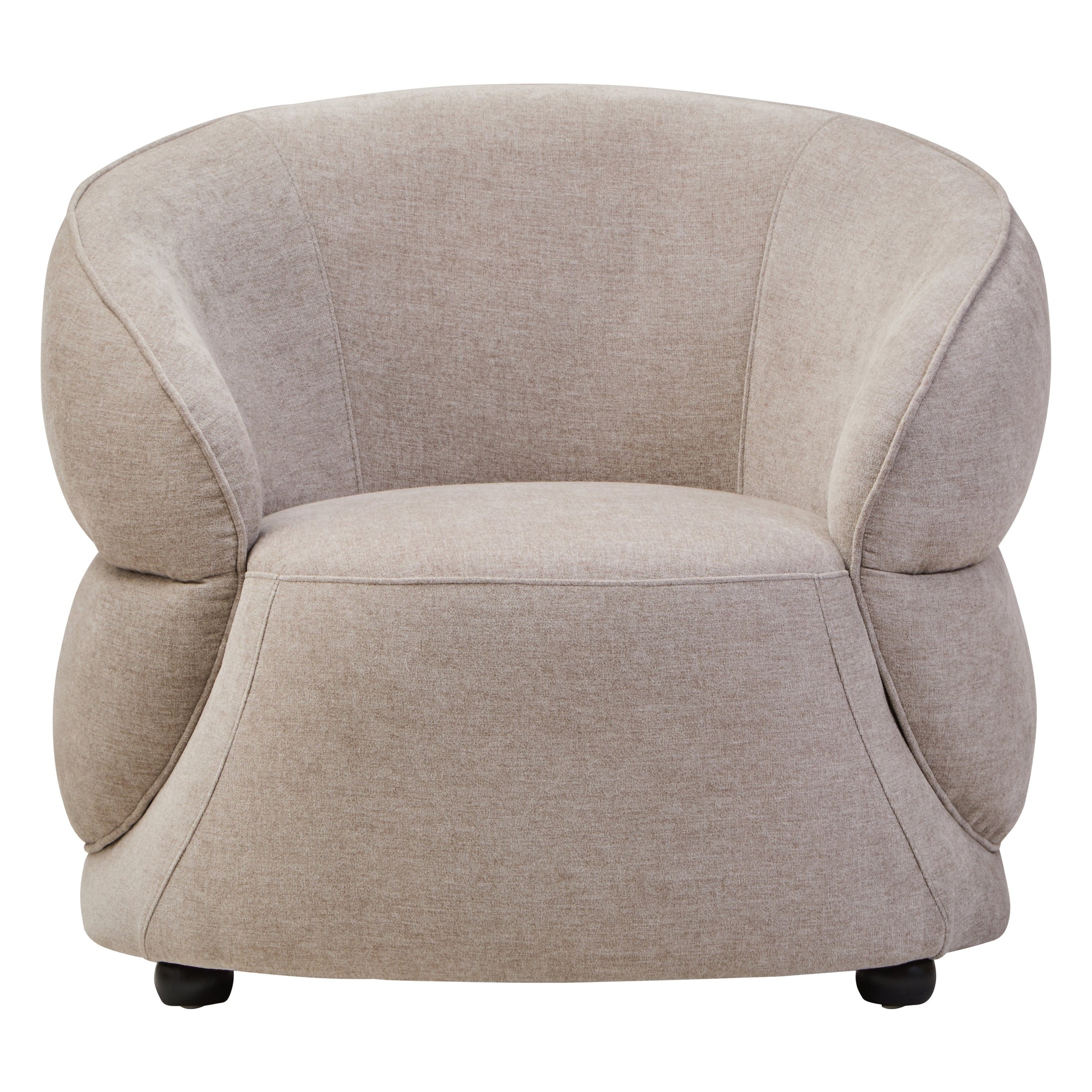 Noira Taupe Chenille Curved Chair  Nicholas John Interiors
