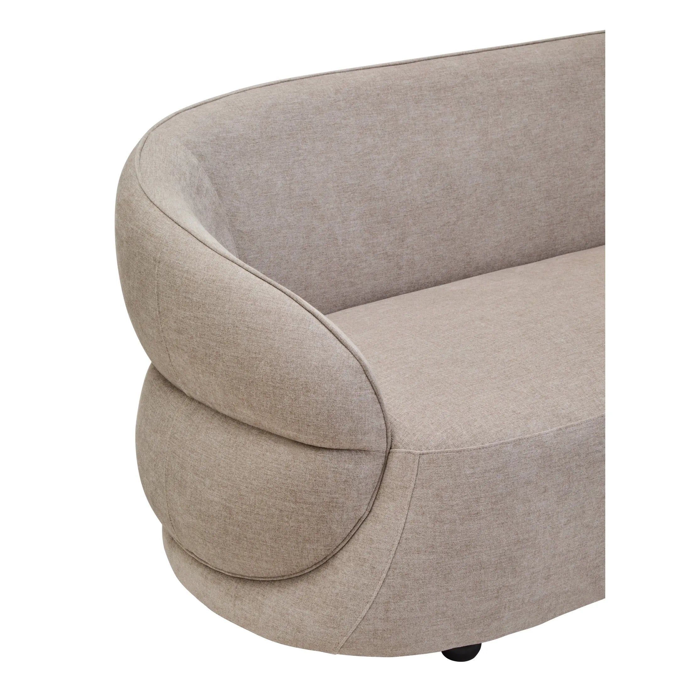 Noira Taupe Chenille Three Seater Sofa   Nicholas John Interiors